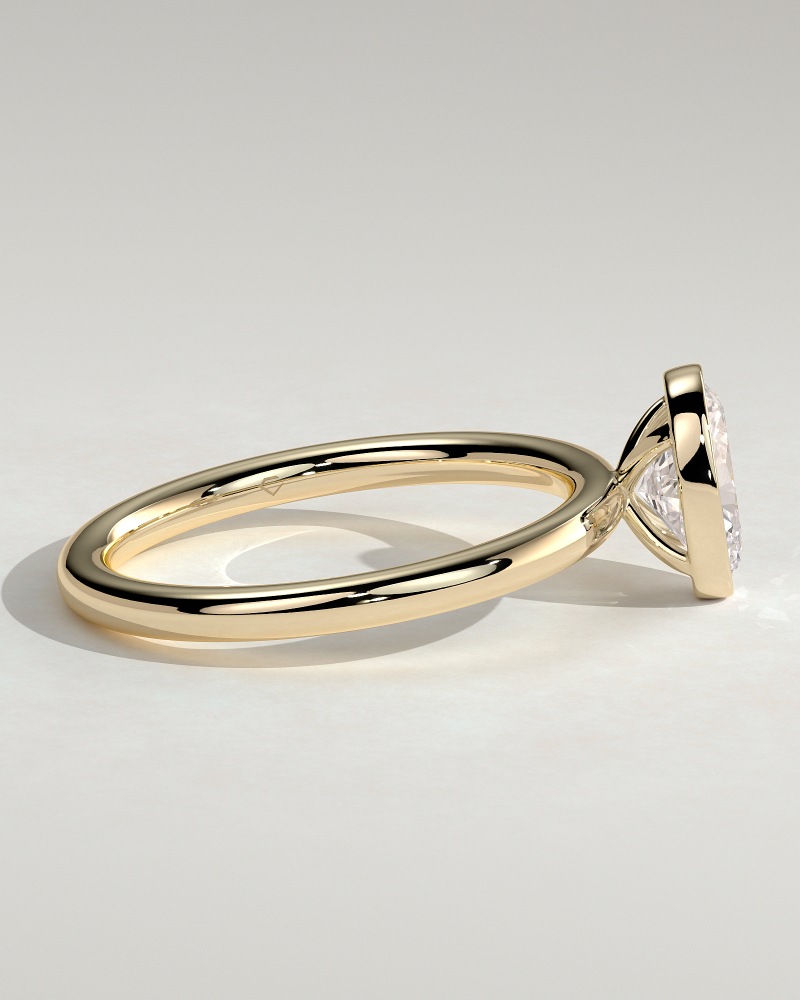 Sage - Bezel Set Oval Solitaire - 18k Yellow Gold