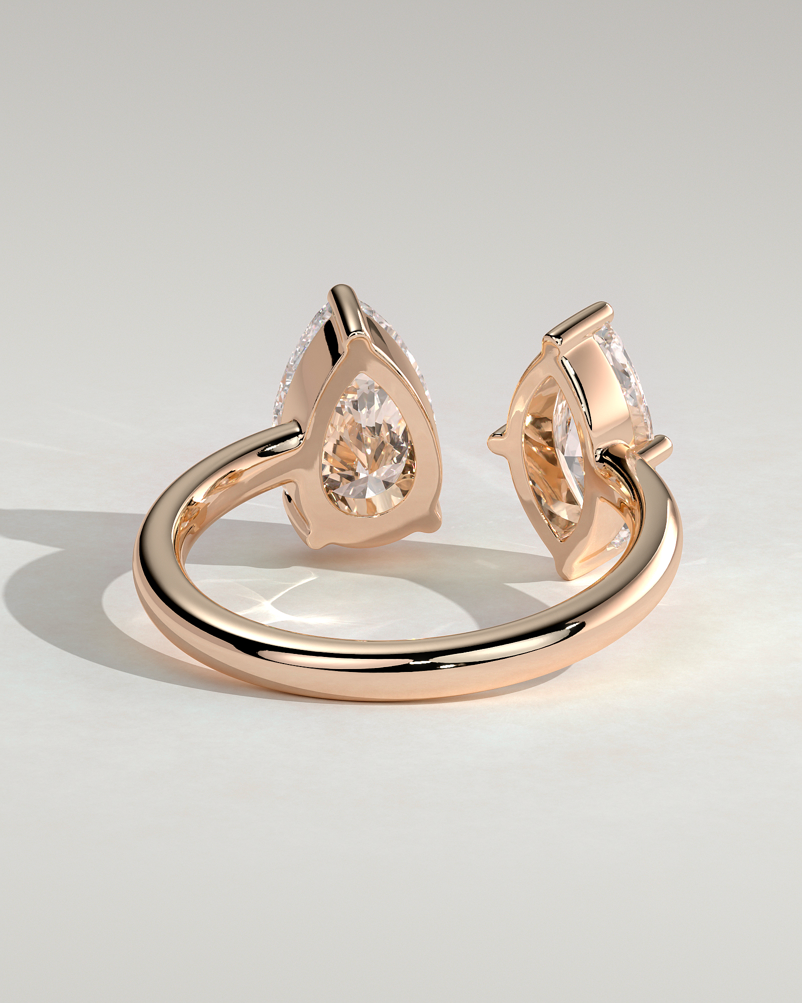 Salma - Pear and Marquise Open Band Toi et Moi - 18k Rose Gold