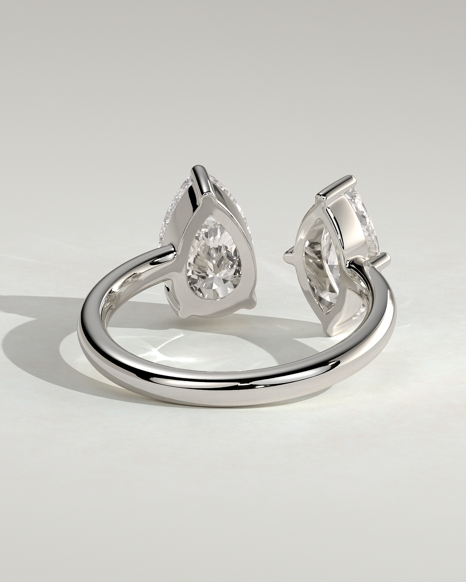 Salma - Pear and Marquise Open Band Toi et Moi - 18k White Gold