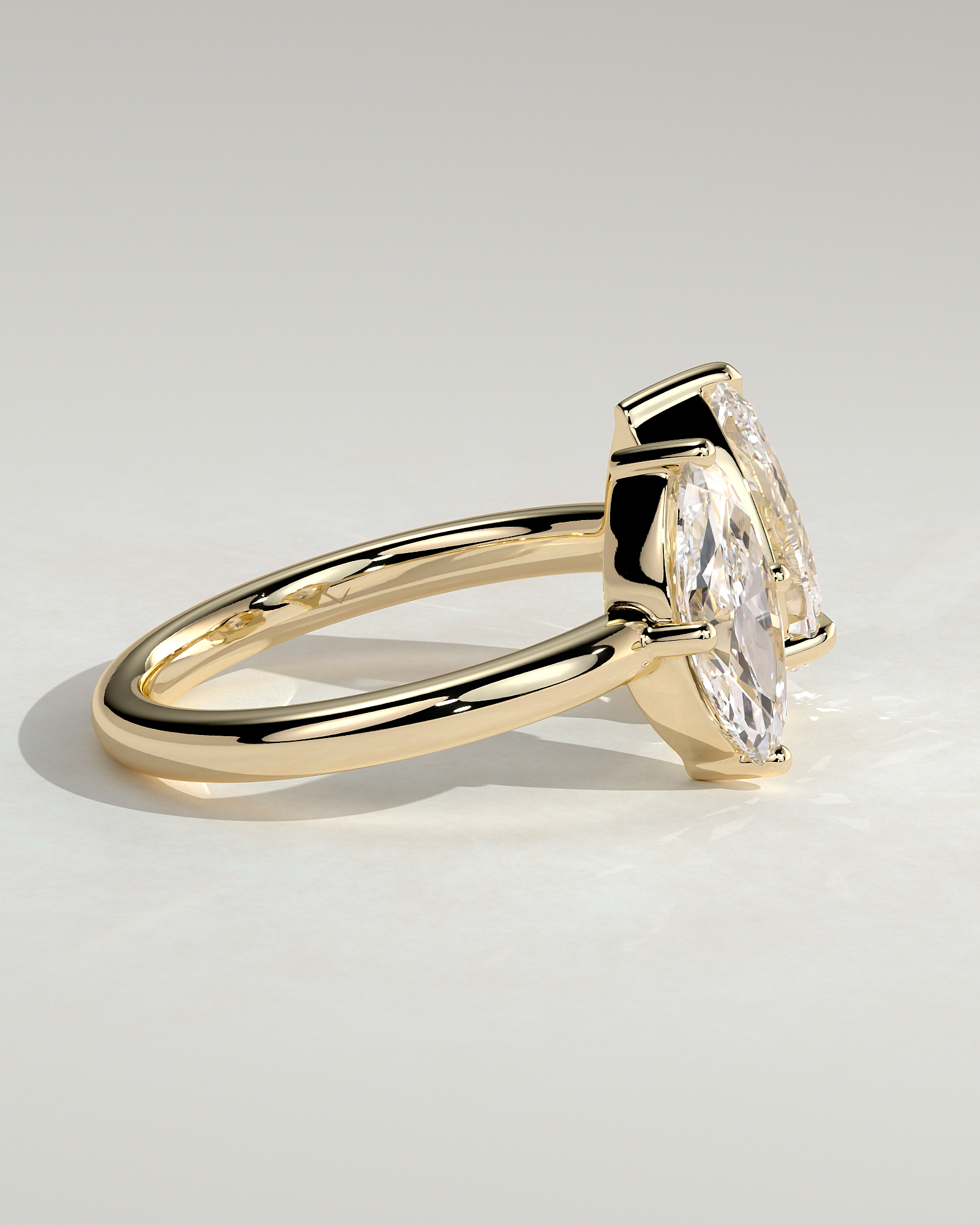 Salma - Pear and Marquise Open Band Toi et Moi - 18k Yellow Gold