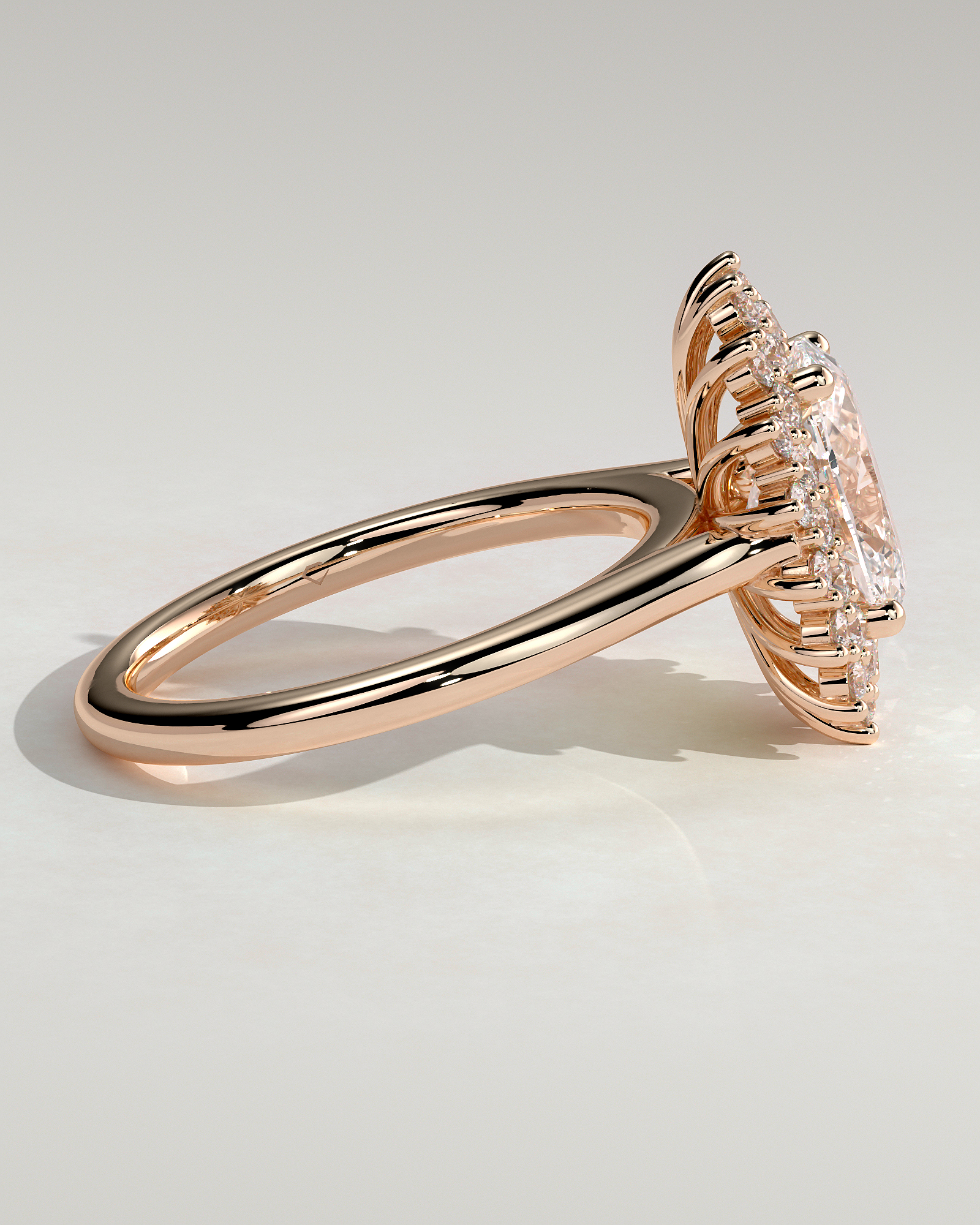 Savannah - Cathedral Oval Halo - 18k Rose Gold