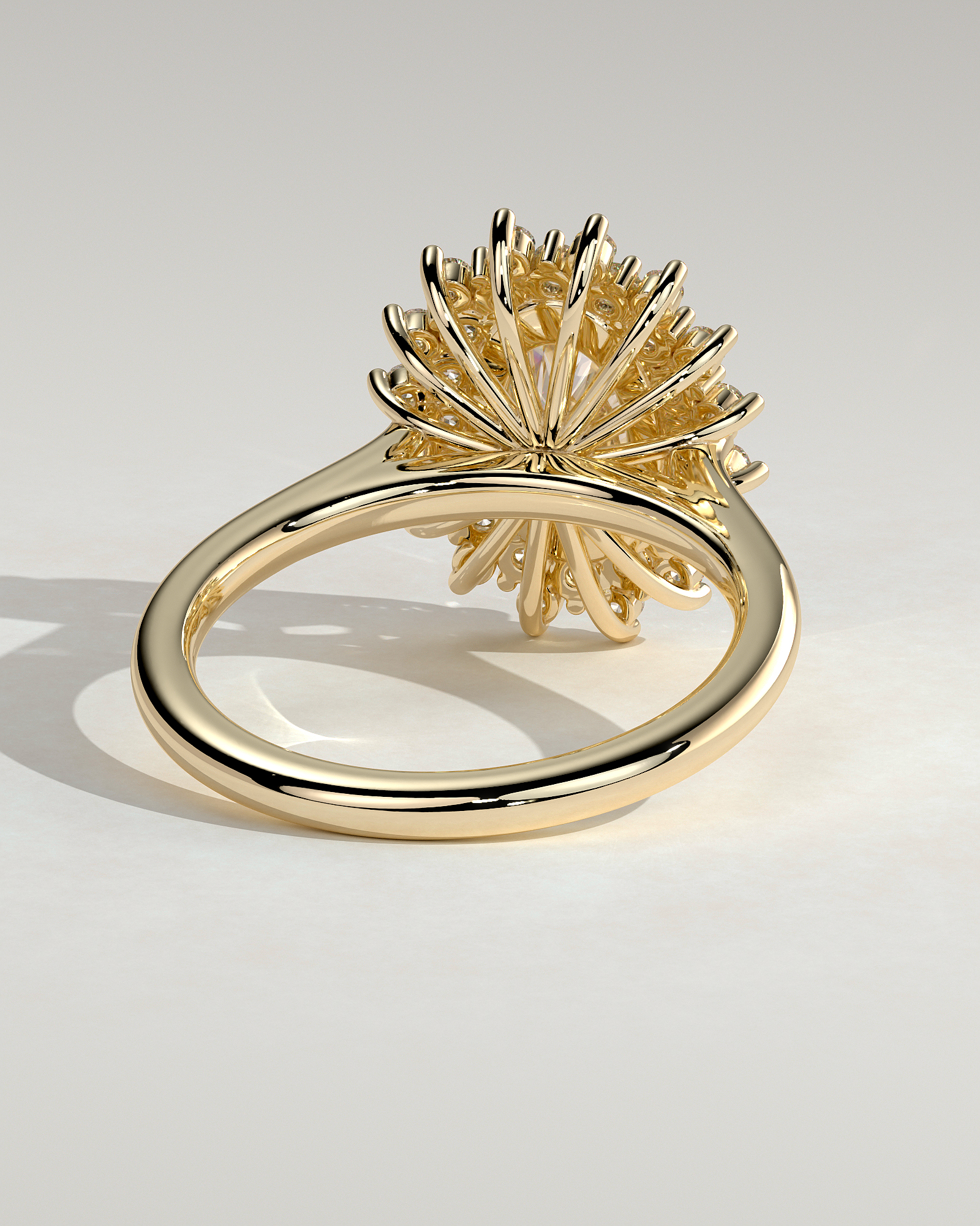 Savannah - Cathedral Oval Halo - 18k Yellow Gold