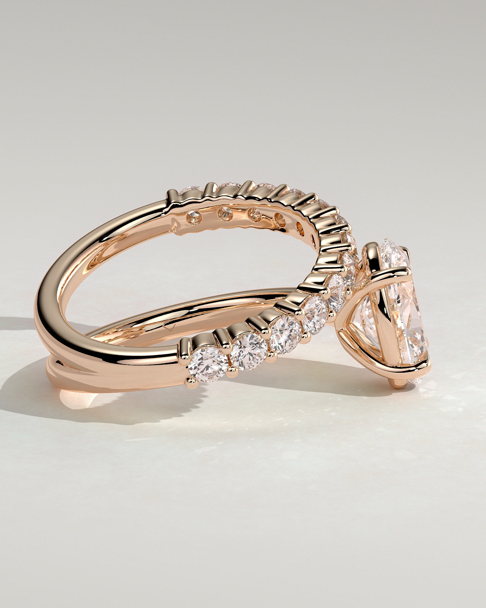 Sevela - Oval Solitaire Wrap Ring - 18k Rose Gold