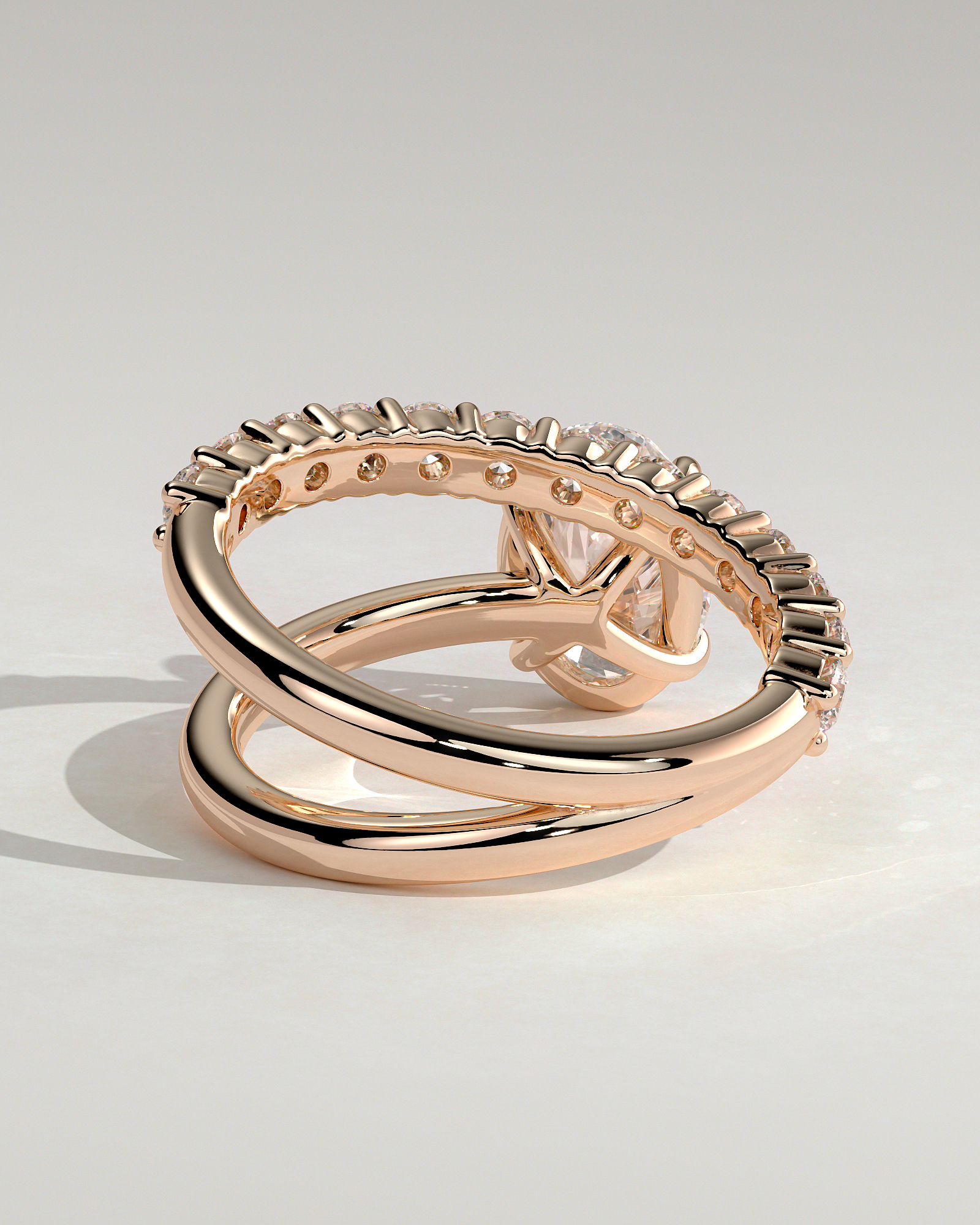 Sevela - Oval Solitaire Wrap Ring - 18k Rose Gold