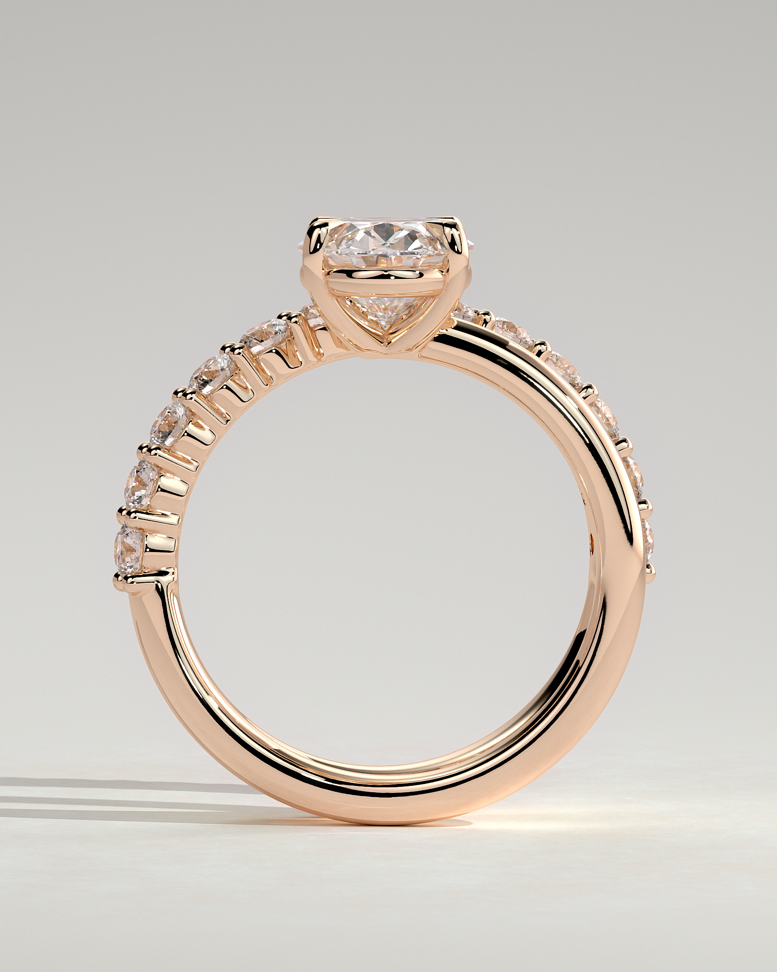 Sevela - Oval Solitaire Wrap Ring - 18k Rose Gold