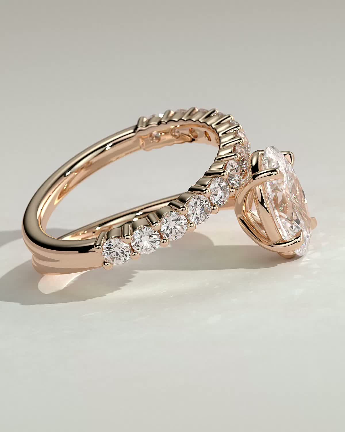 Sevela - Oval Solitaire Wrap Ring - 18k Rose Gold