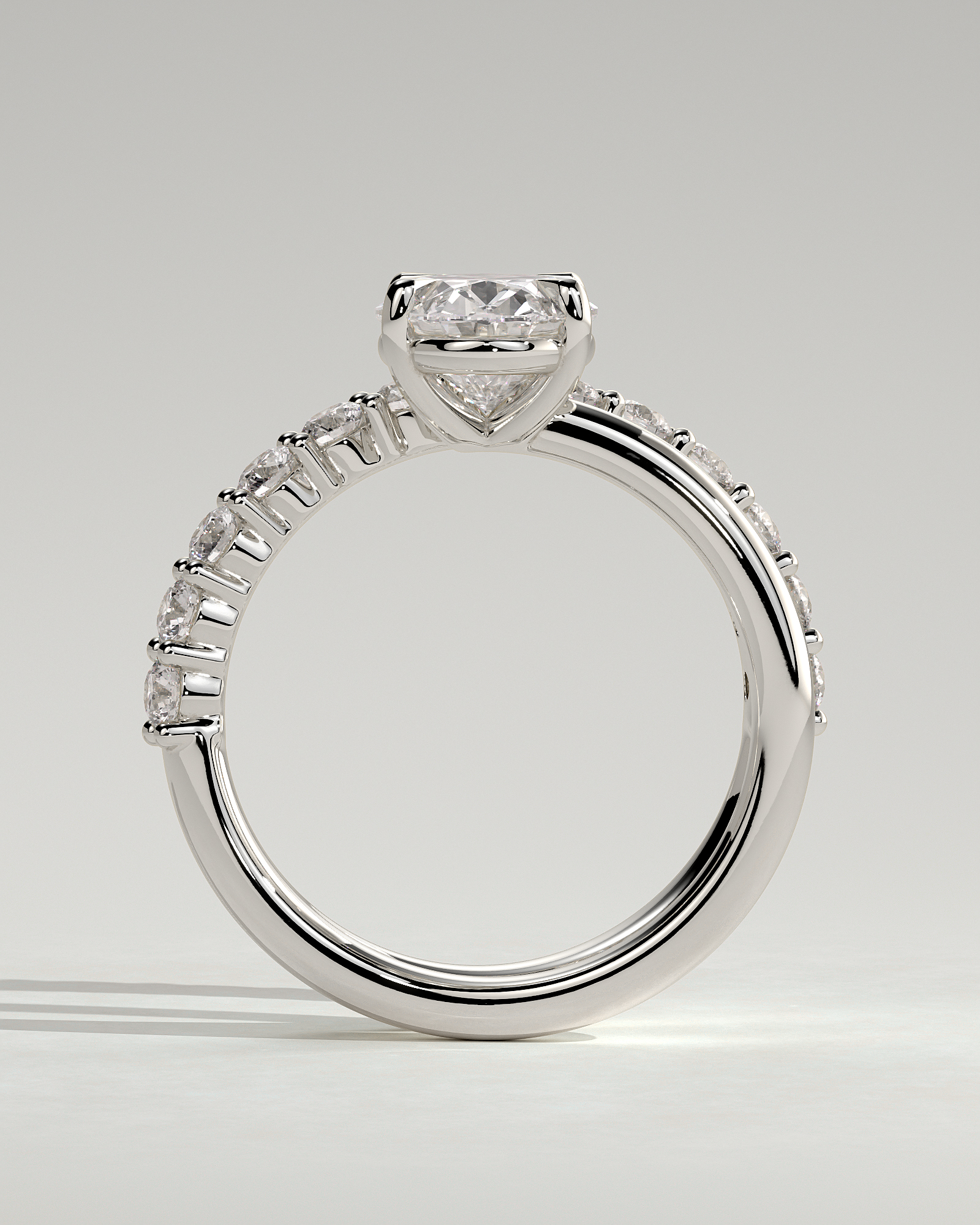 Sevela - Oval Solitaire Wrap Ring - 18k White Gold