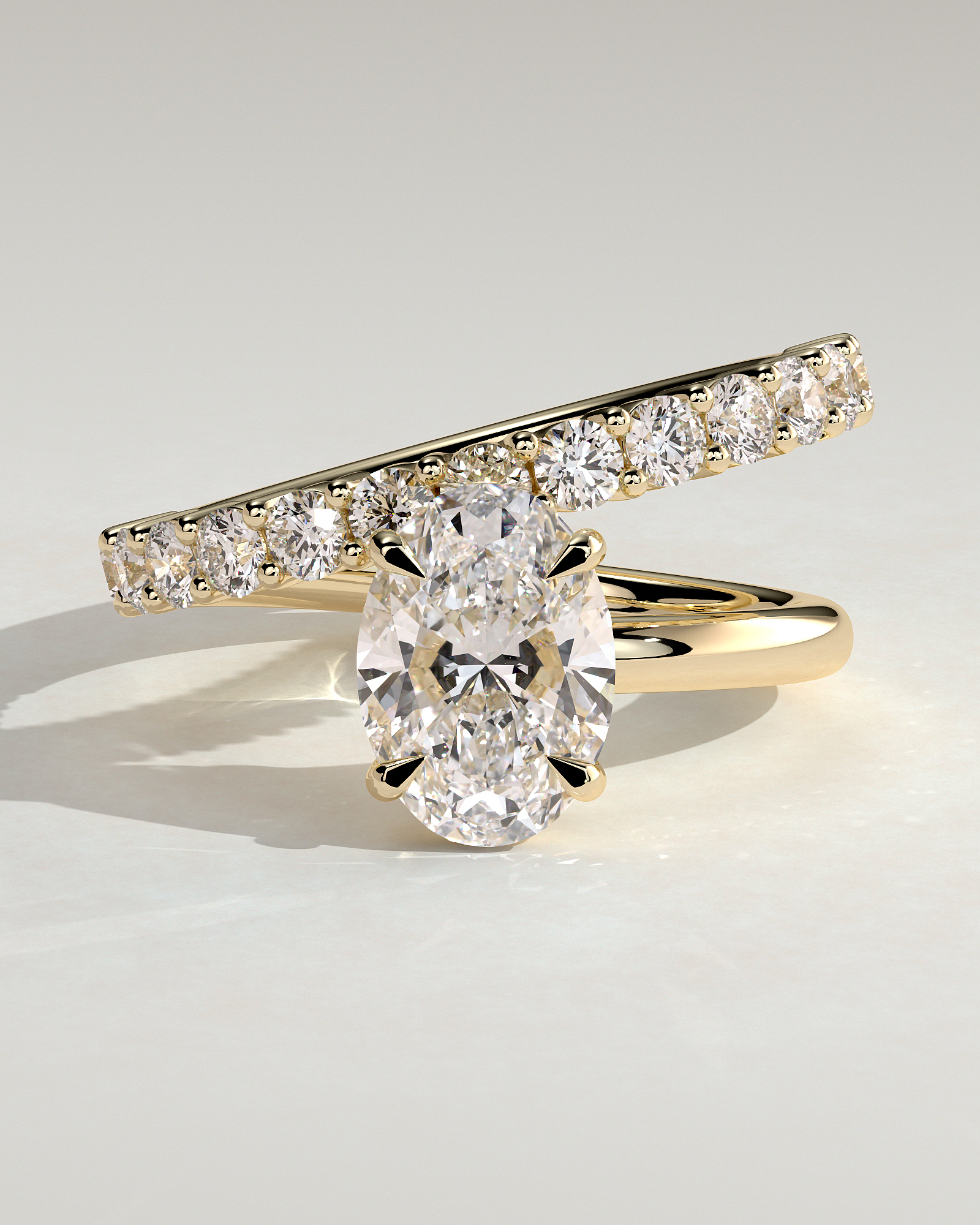 Sevela - Oval Solitaire Wrap Ring - 18k Yellow Gold