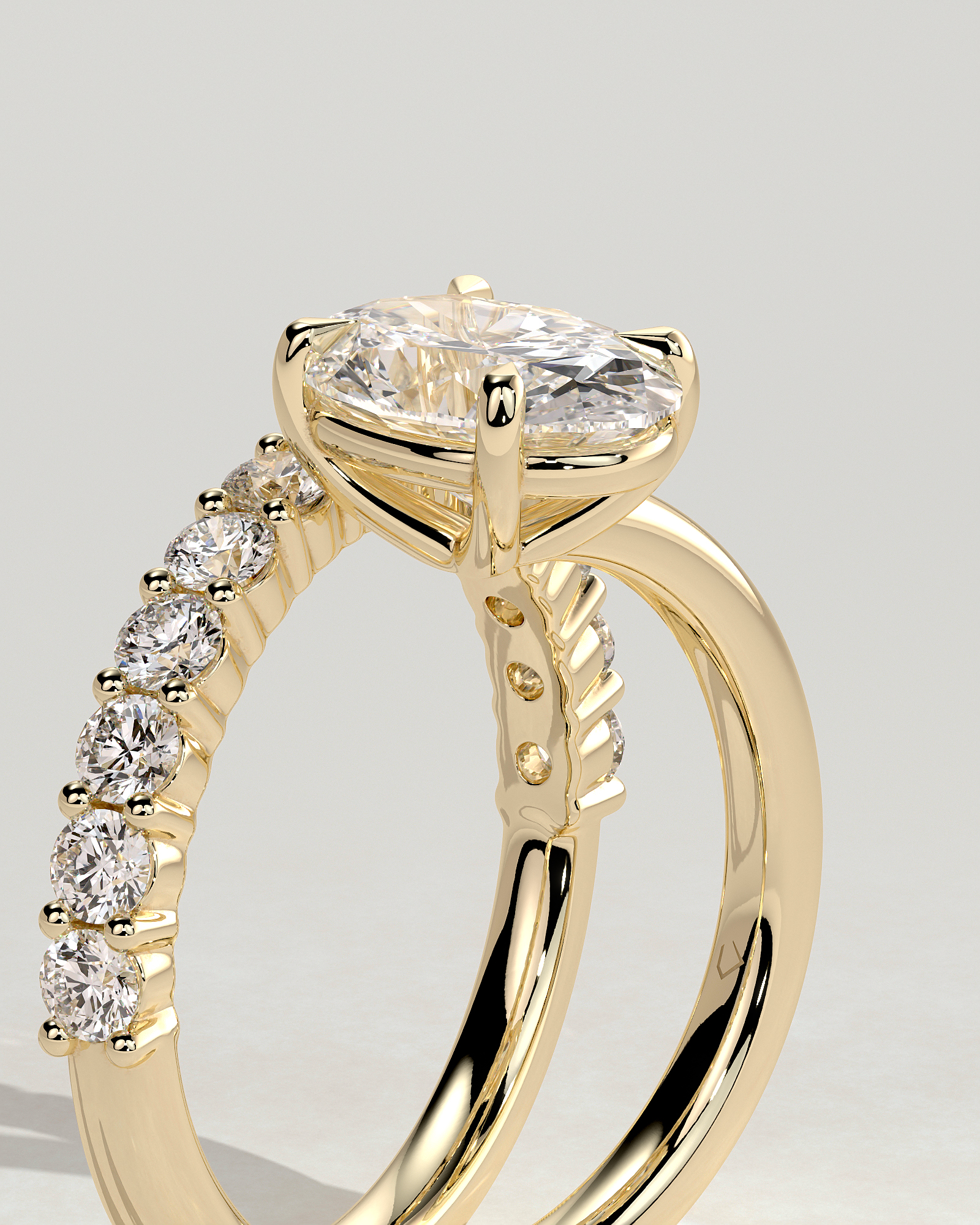 Sevela - Oval Solitaire Wrap Ring - 18k Yellow Gold