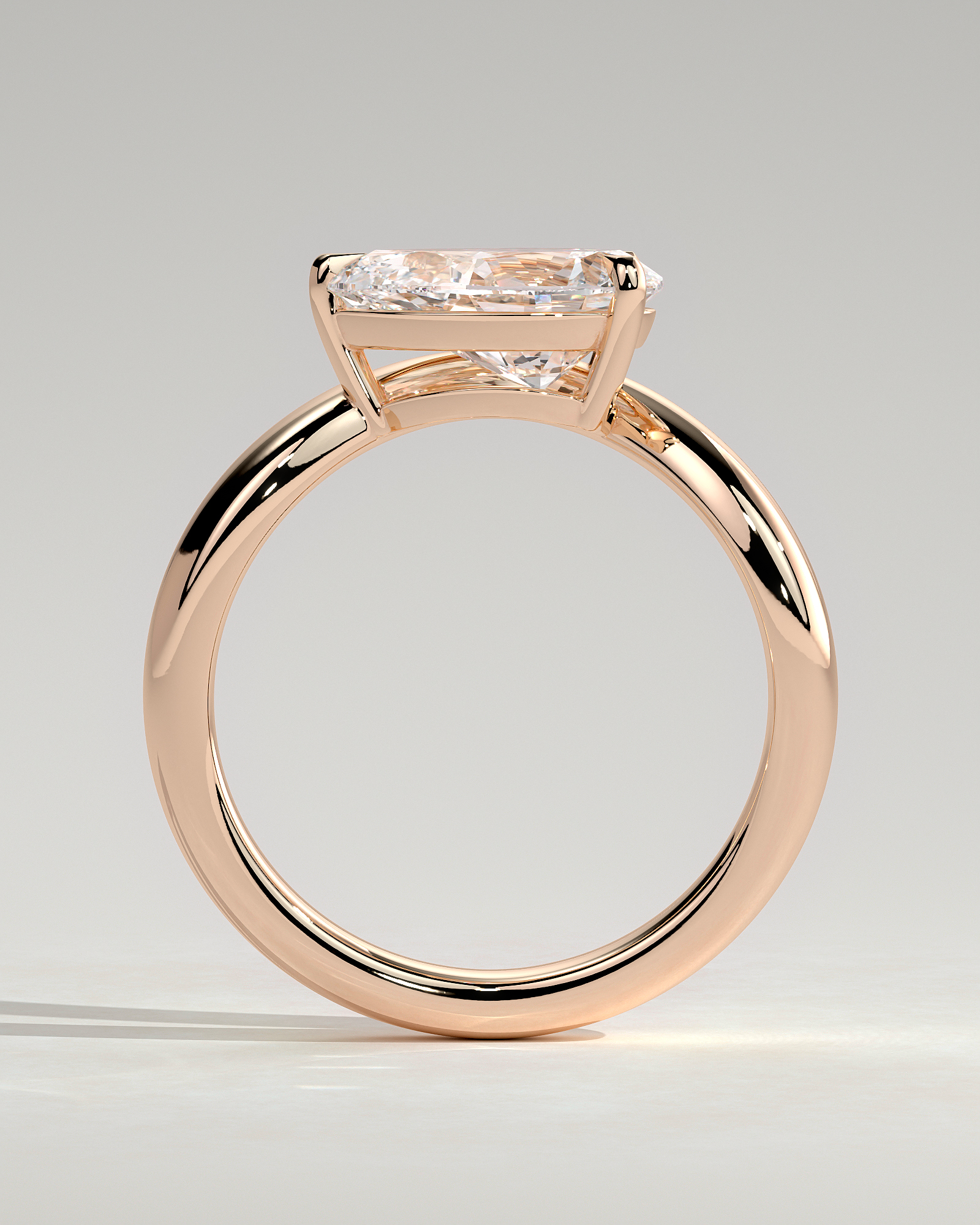 Shai - Pear Solitaire with Twist Band - 18k Rose Gold