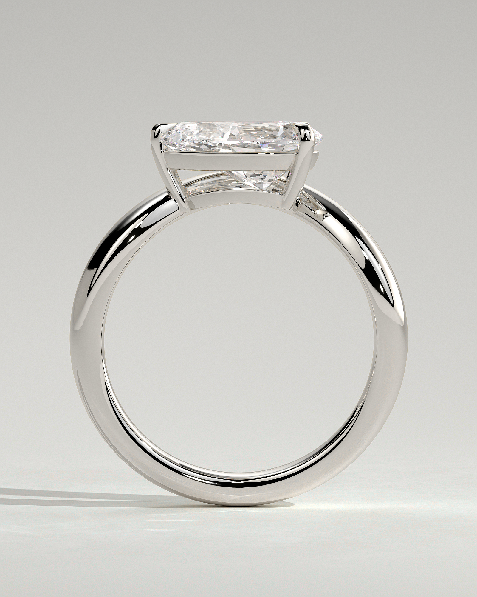Shai - Pear Solitaire with Twist Band - 18k White Gold