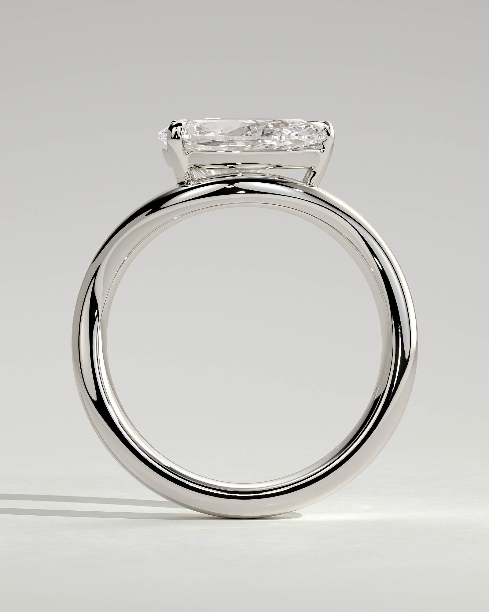 Shai - Pear Solitaire with Twist Band - 18k White Gold