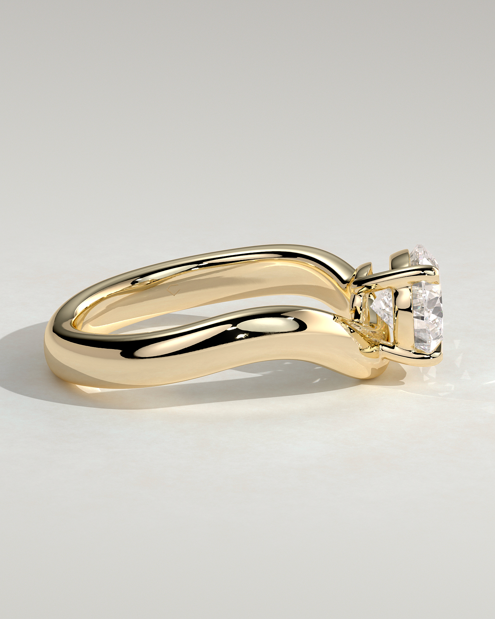 Shai - Pear Solitaire with Twist Band - 18k Yellow Gold