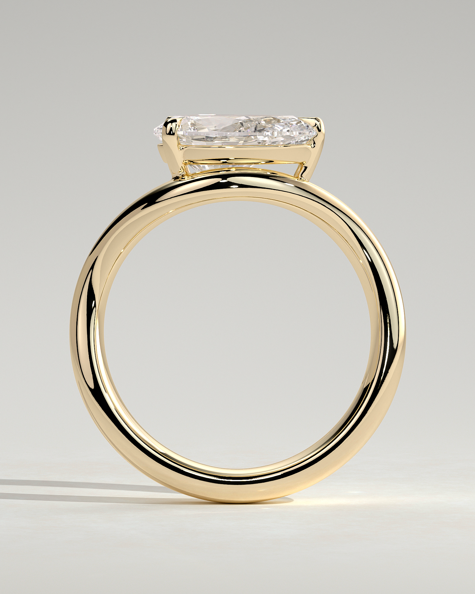 Shai - Pear Solitaire with Twist Band - 18k Yellow Gold