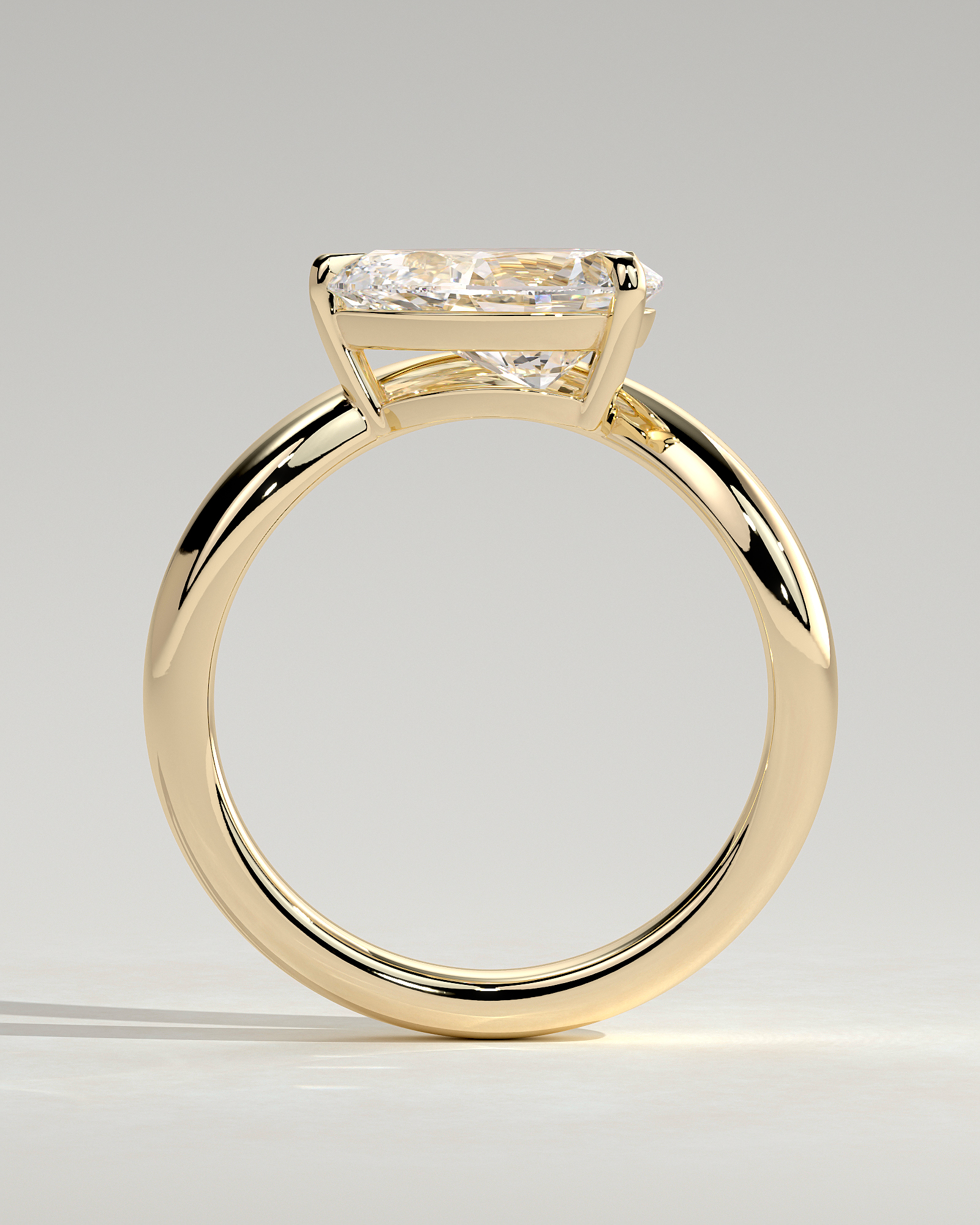 Shai - Pear Solitaire with Twist Band - 18k Yellow Gold