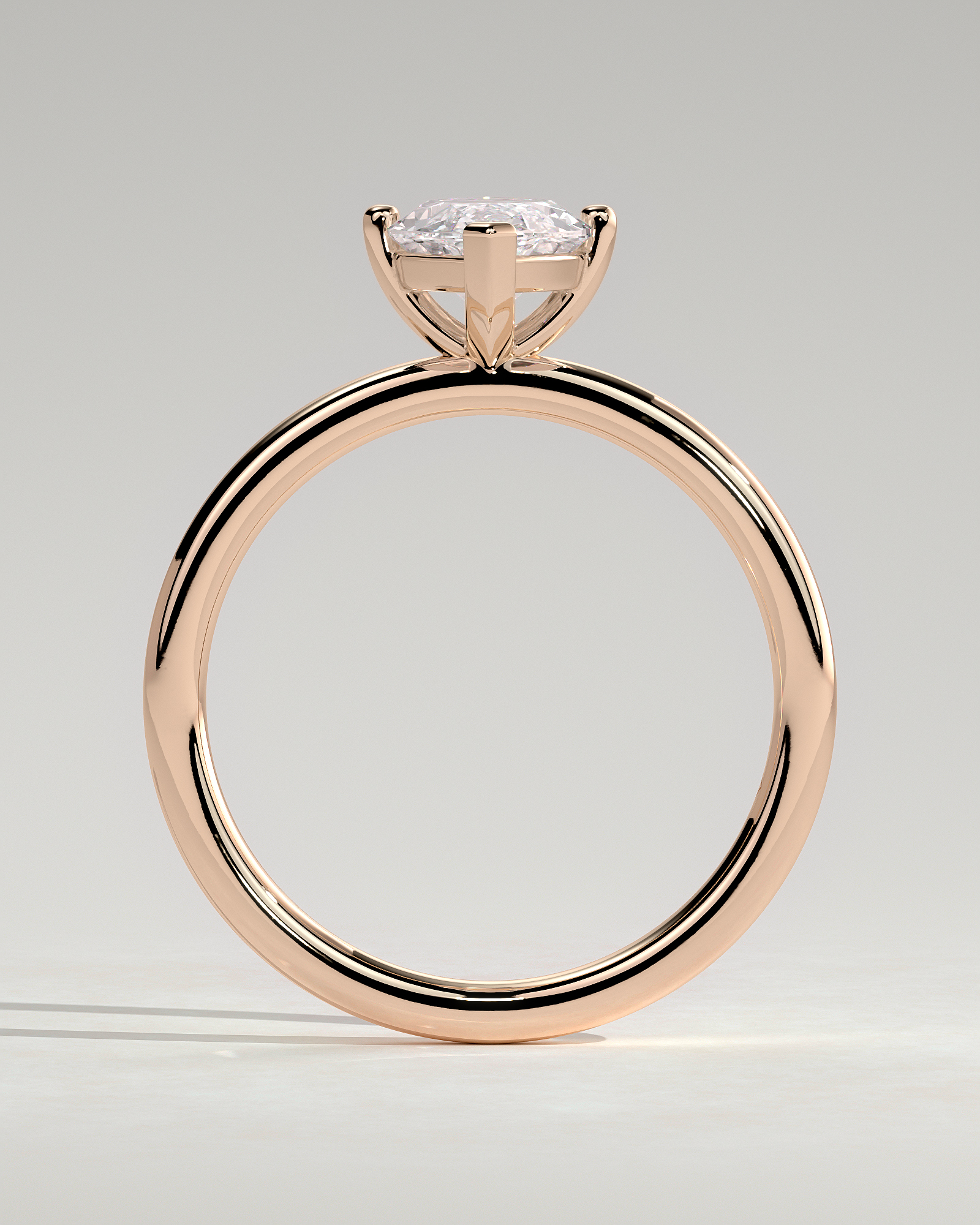 Sherry - V Claw Marquise Solitaire - 18k Rose Gold