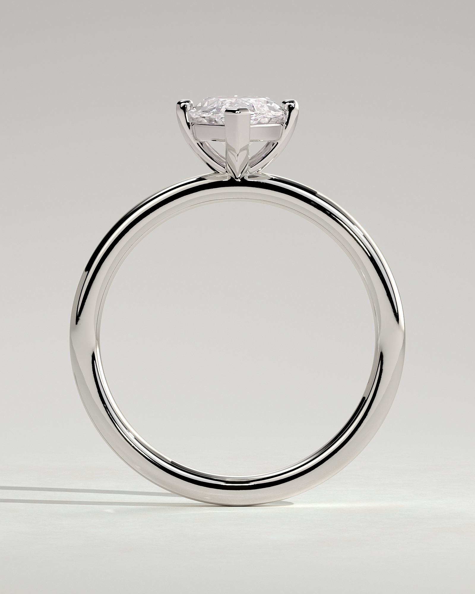 Sherry - V Claw Marquise Solitaire - 18k White Gold