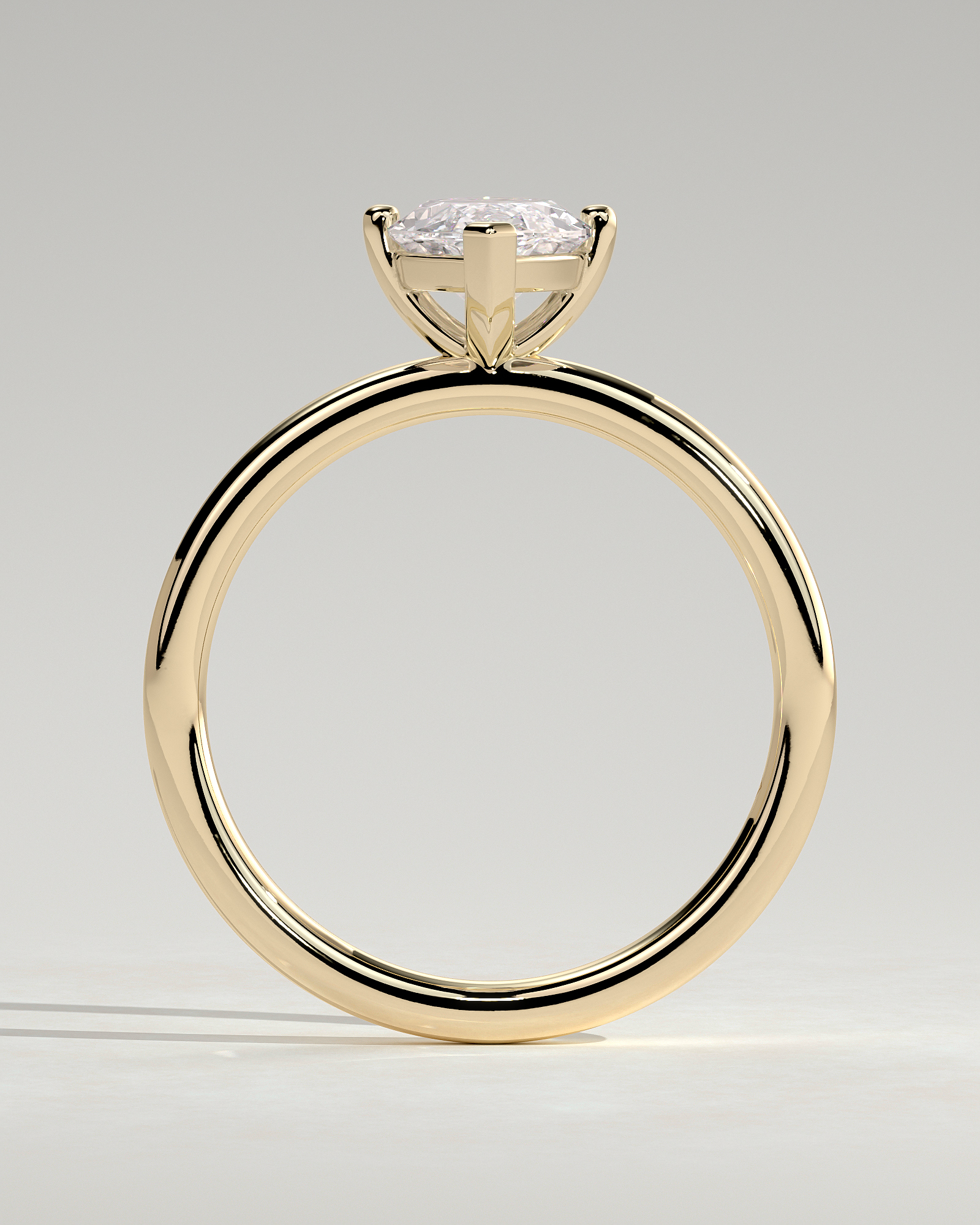Sherry - V Claw Marquise Solitaire - 18k Yellow Gold