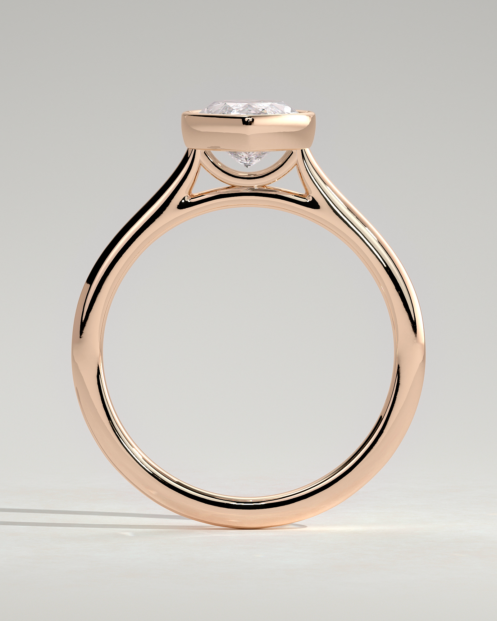 Stella - Marquise Solitaire with Cathedral Bezel Setting - 18k Rose Gold