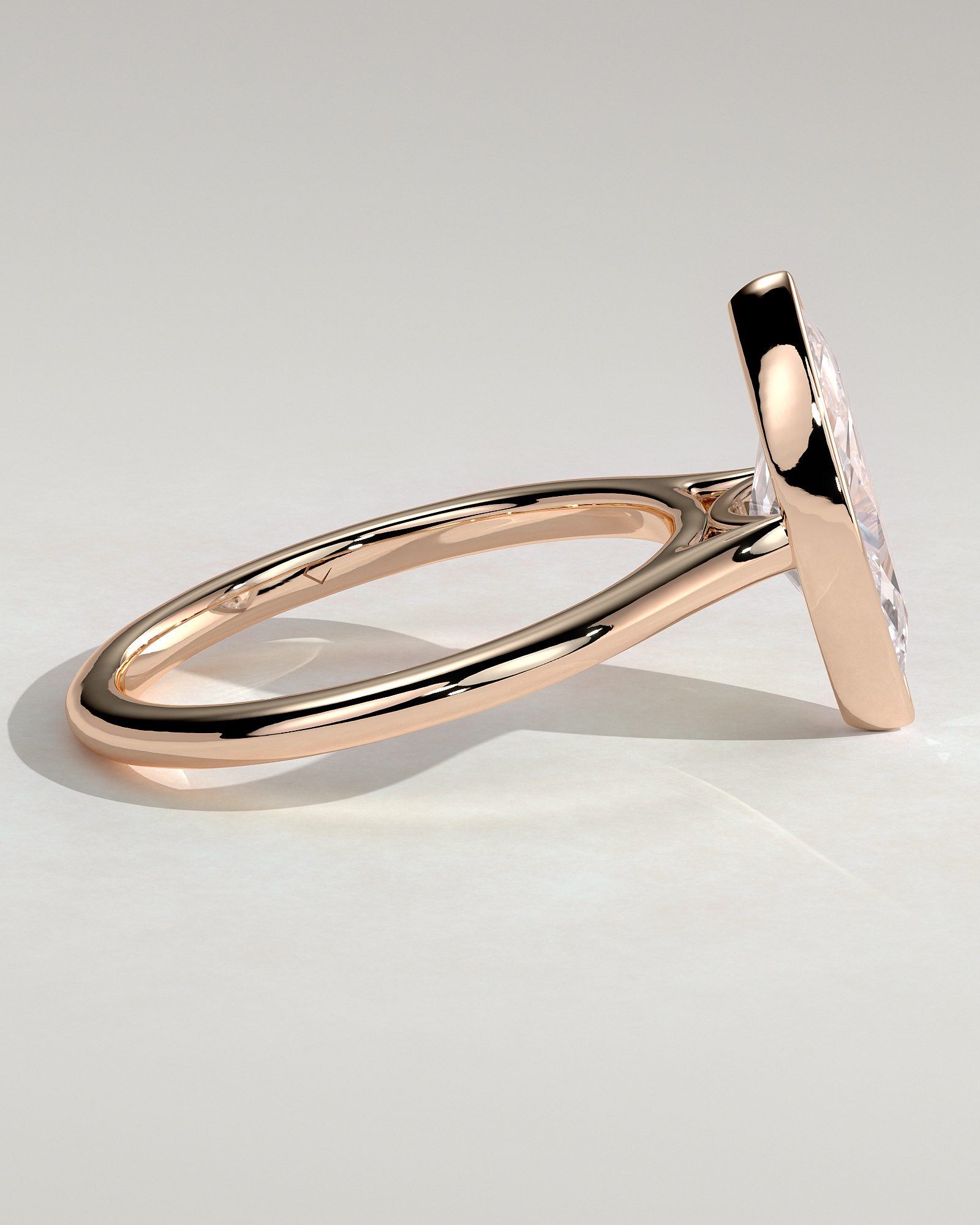 Stella - Marquise Solitaire with Cathedral Bezel Setting - 18k Rose Gold