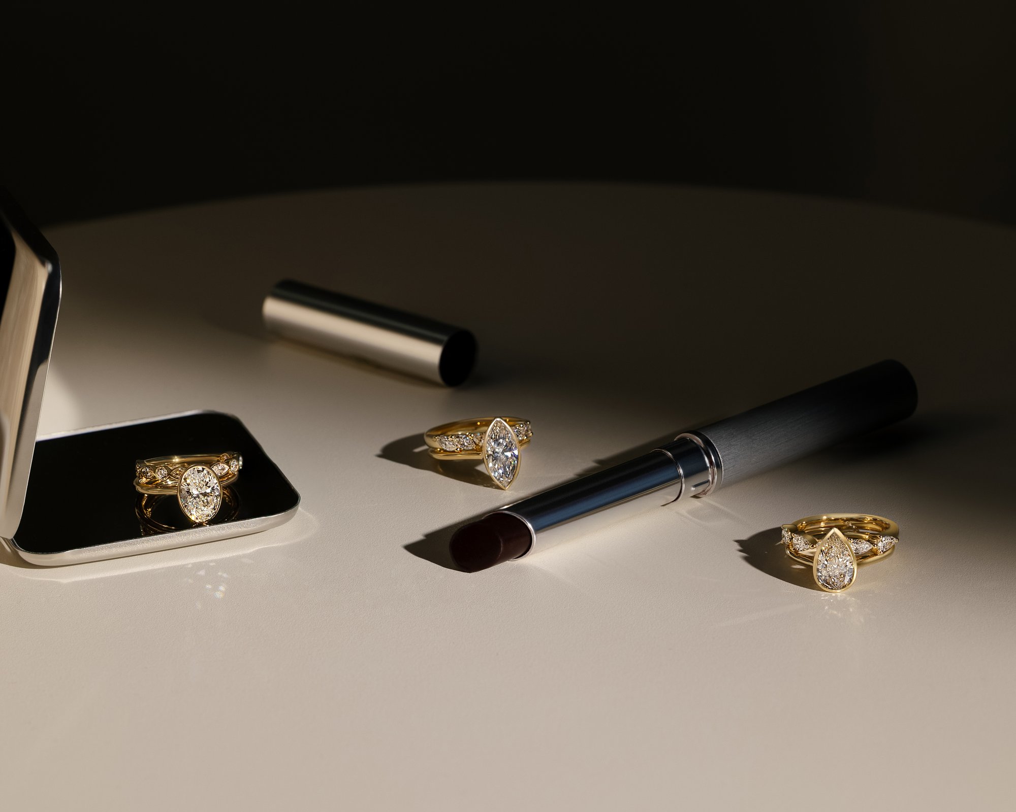 Stella - Marquise Solitaire with Cathedral Bezel Setting Lifestyle Image