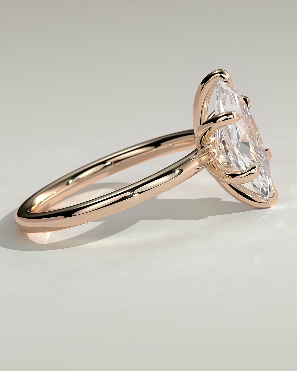 Stephanie - Marquise Solitaire - 18k Rose Gold