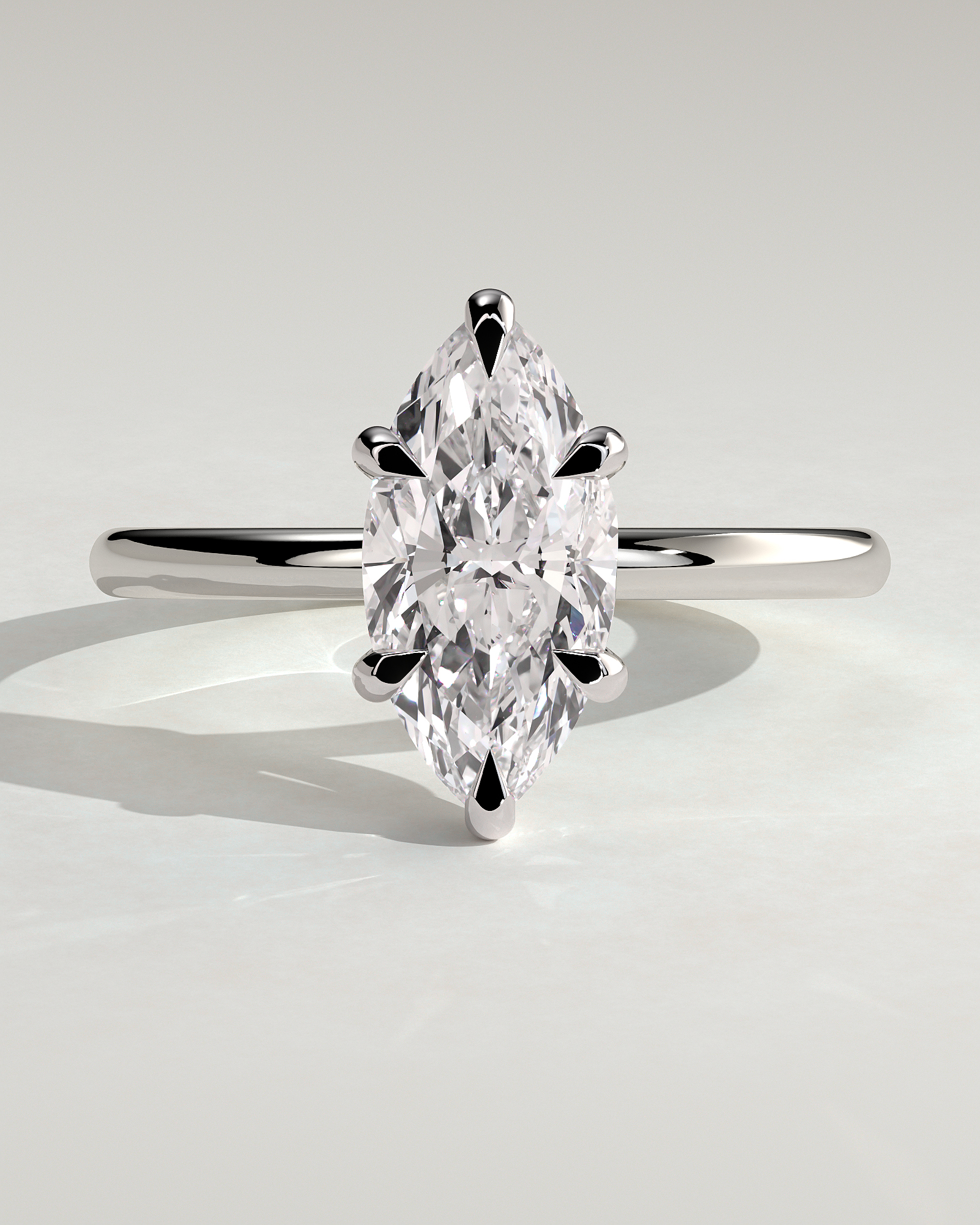 Stephanie - Marquise Solitaire - 18k White Gold