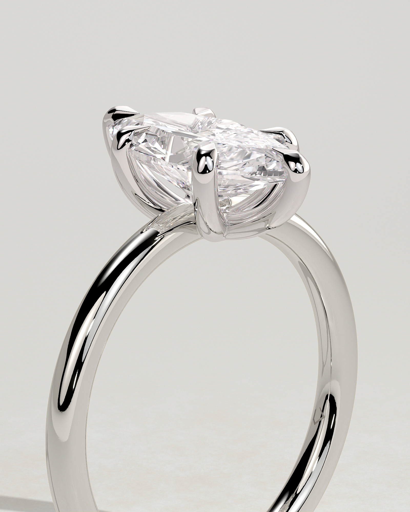 Stephanie - Marquise Solitaire - 18k White Gold