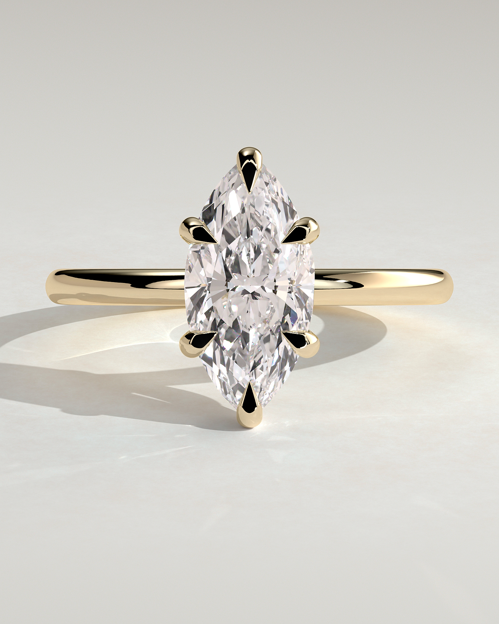 Stephanie - Marquise Solitaire - 18k Yellow Gold