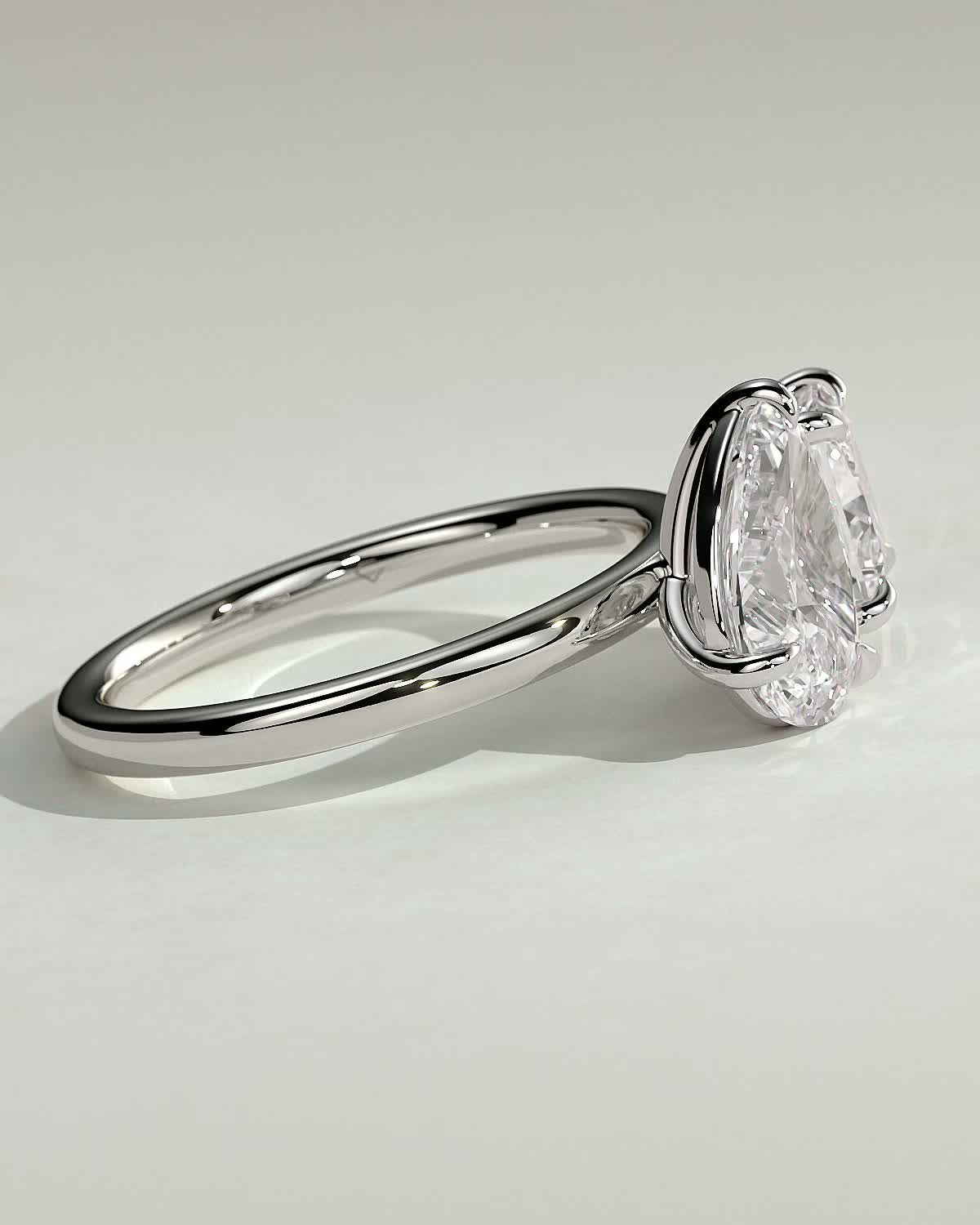 Svea - Pear and Princess Toi et Moi - 18k White Gold