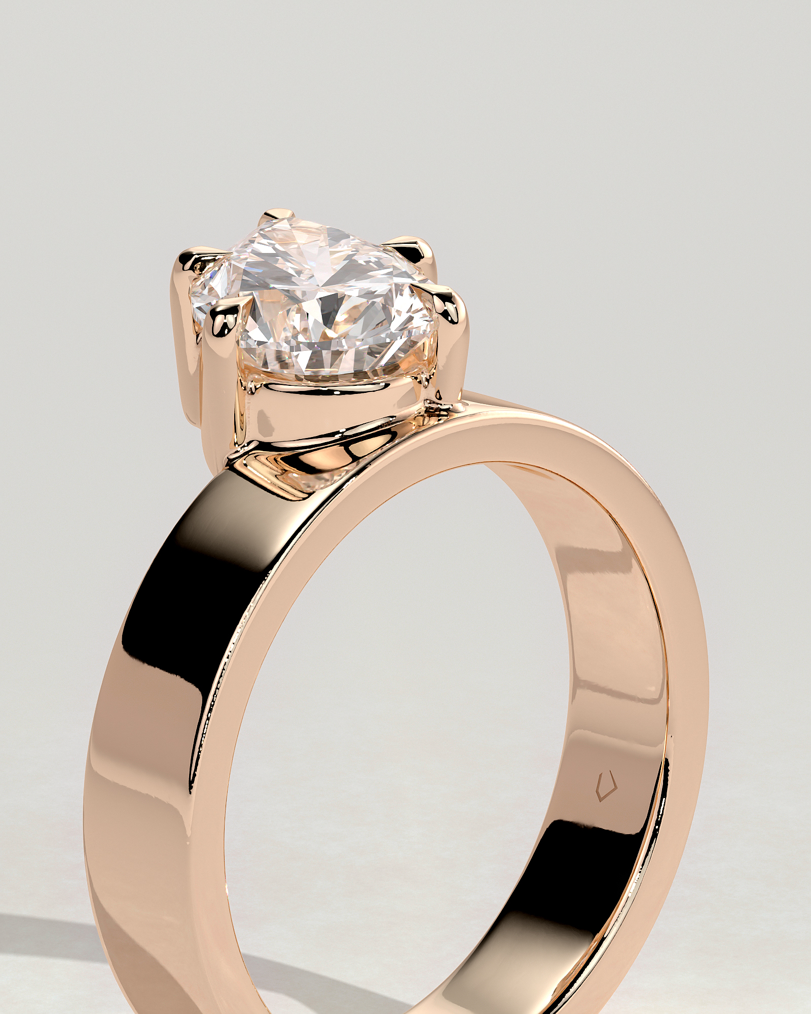 Tatiana - North East Pear Solitaire - 18k Rose Gold