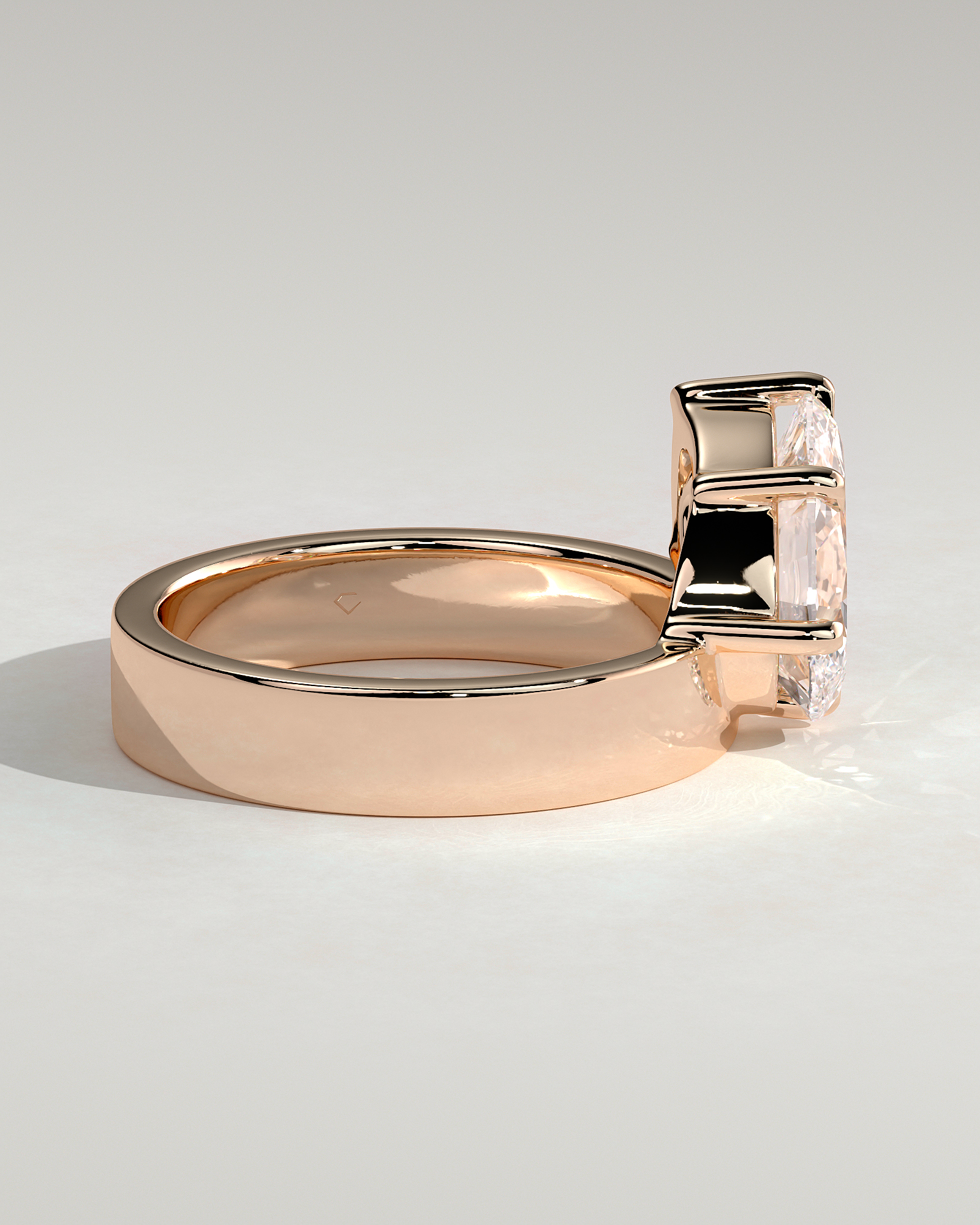 Tatiana - North East Pear Solitaire - 18k Rose Gold