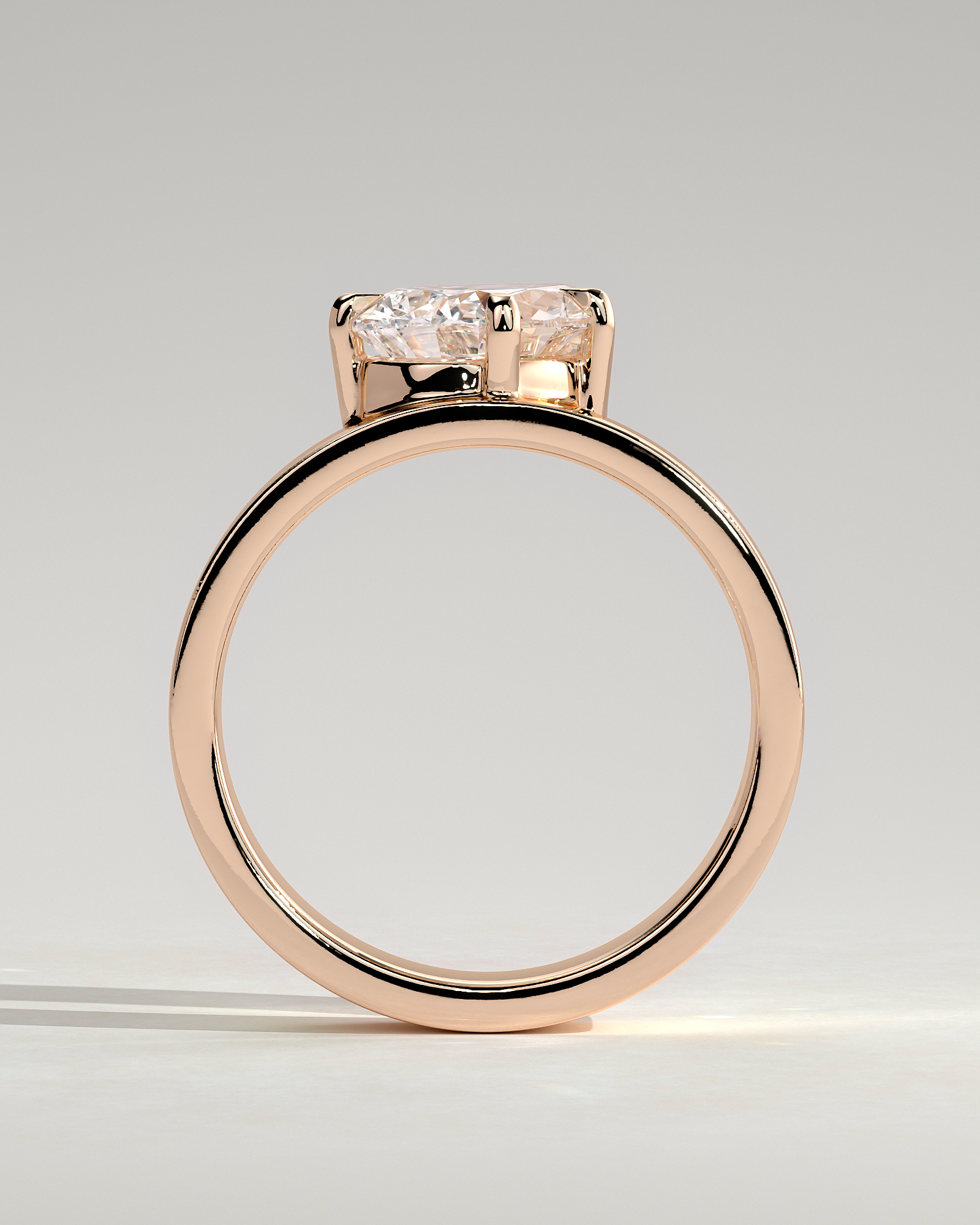 Tatiana - North East Pear Solitaire - 18k Rose Gold