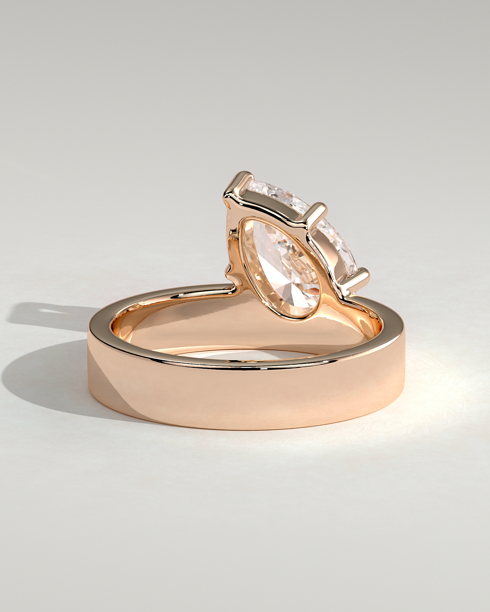 Tatiana - North East Pear Solitaire - 18k Rose Gold