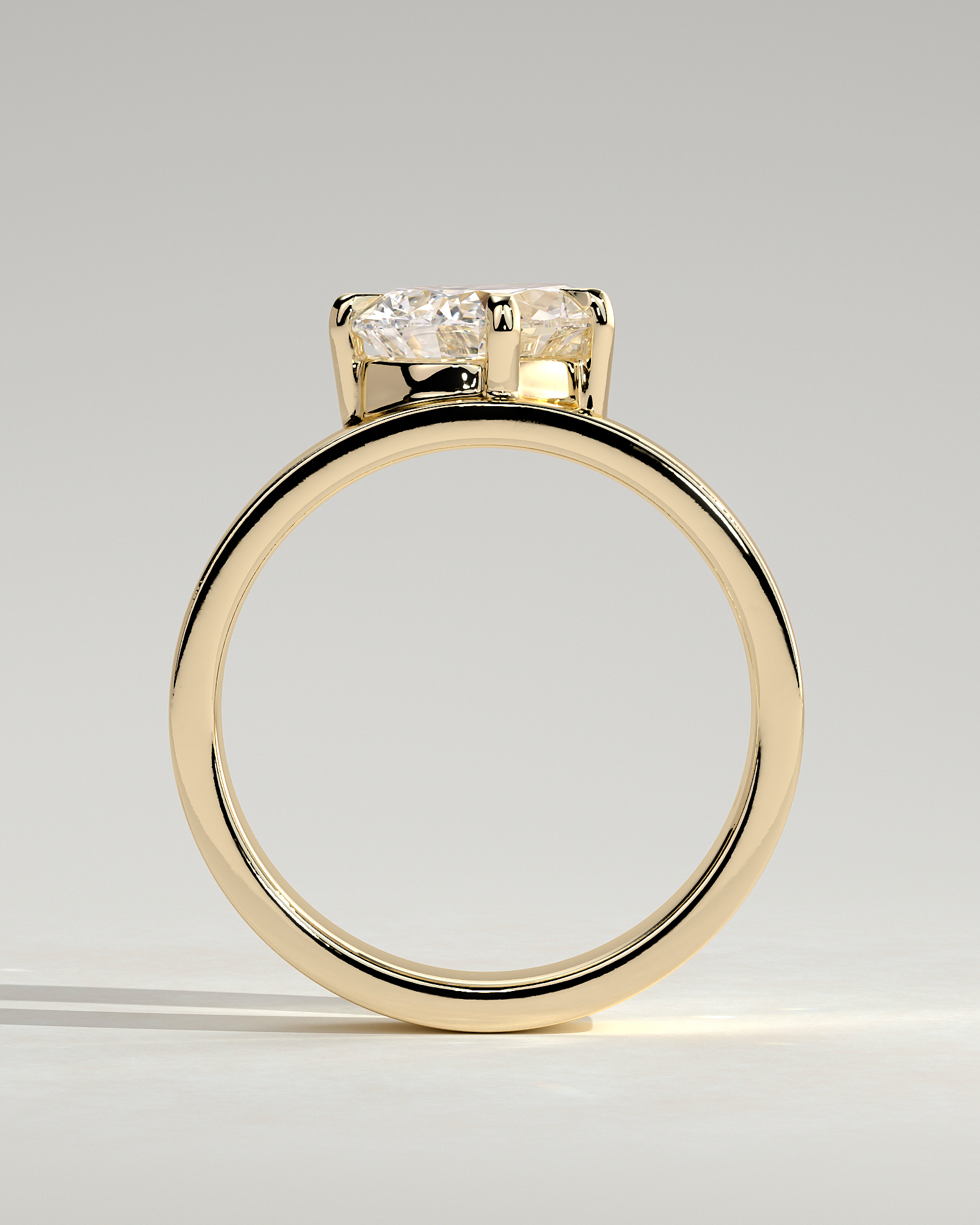Tatiana - North East Pear Solitaire - 18k Yellow Gold