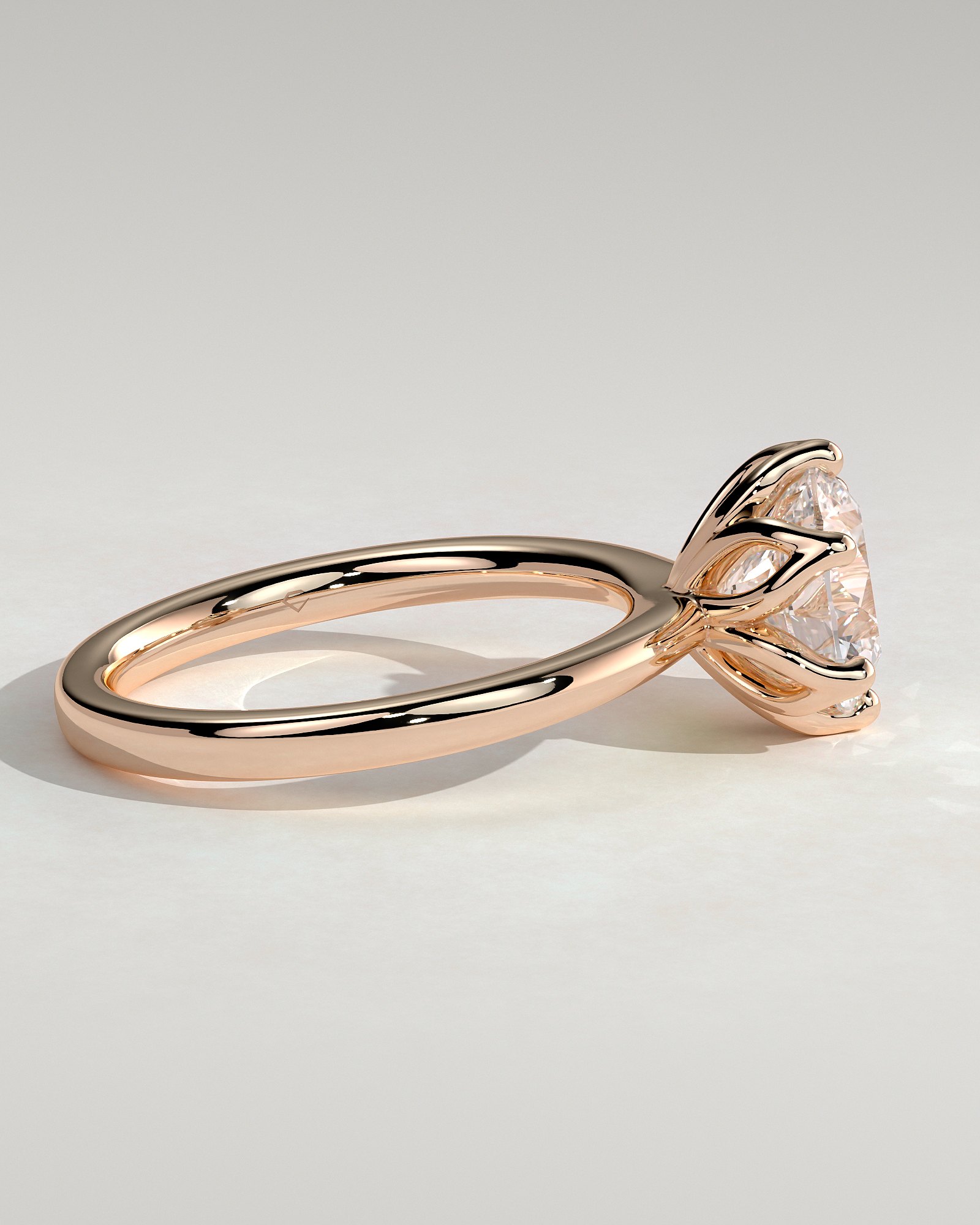 Tessa  Round Solitaire with Tulip Setting - 18k Rose Gold