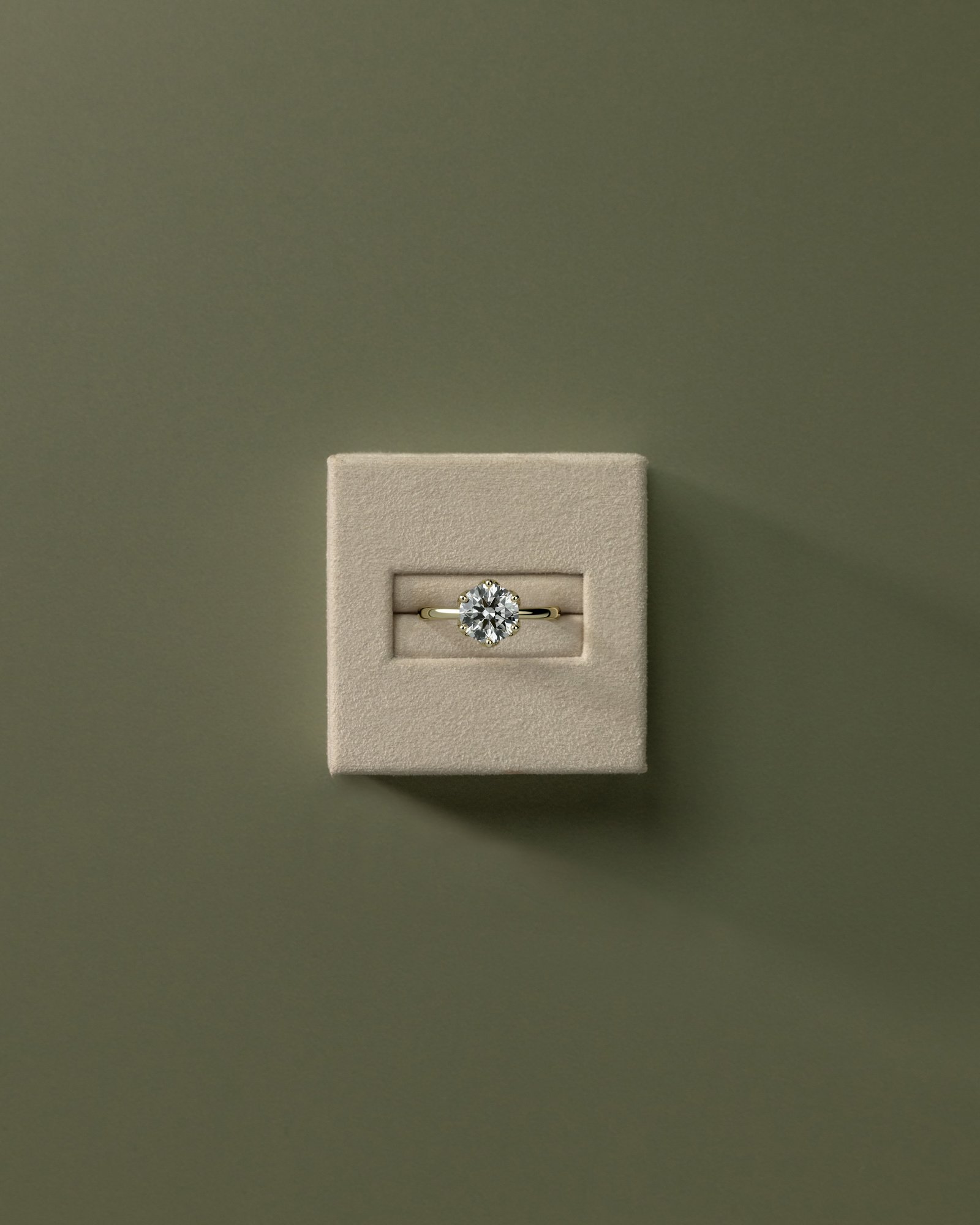 Tessa  Round Solitaire with Tulip Setting - 18k Yellow Gold