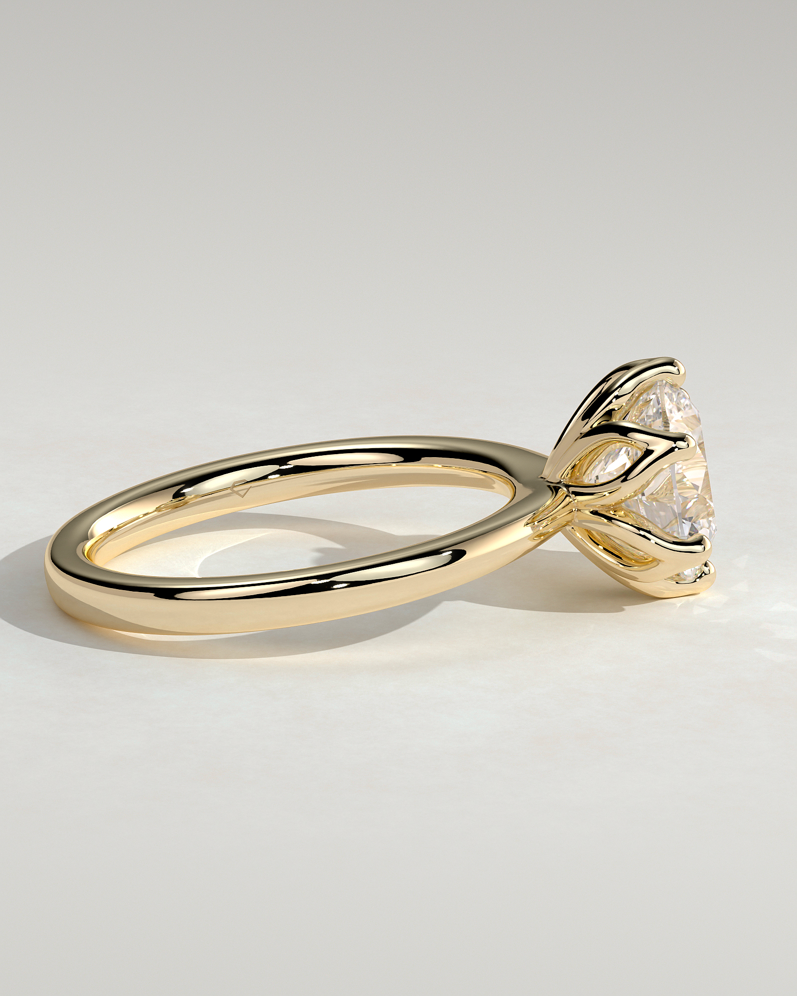 Tessa  Round Solitaire with Tulip Setting - 18k Yellow Gold
