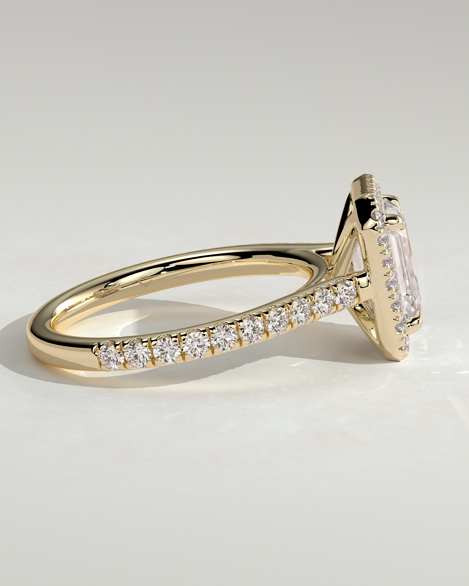 Vanessa  Emerald Halo with Pav - 18k Yellow Gold