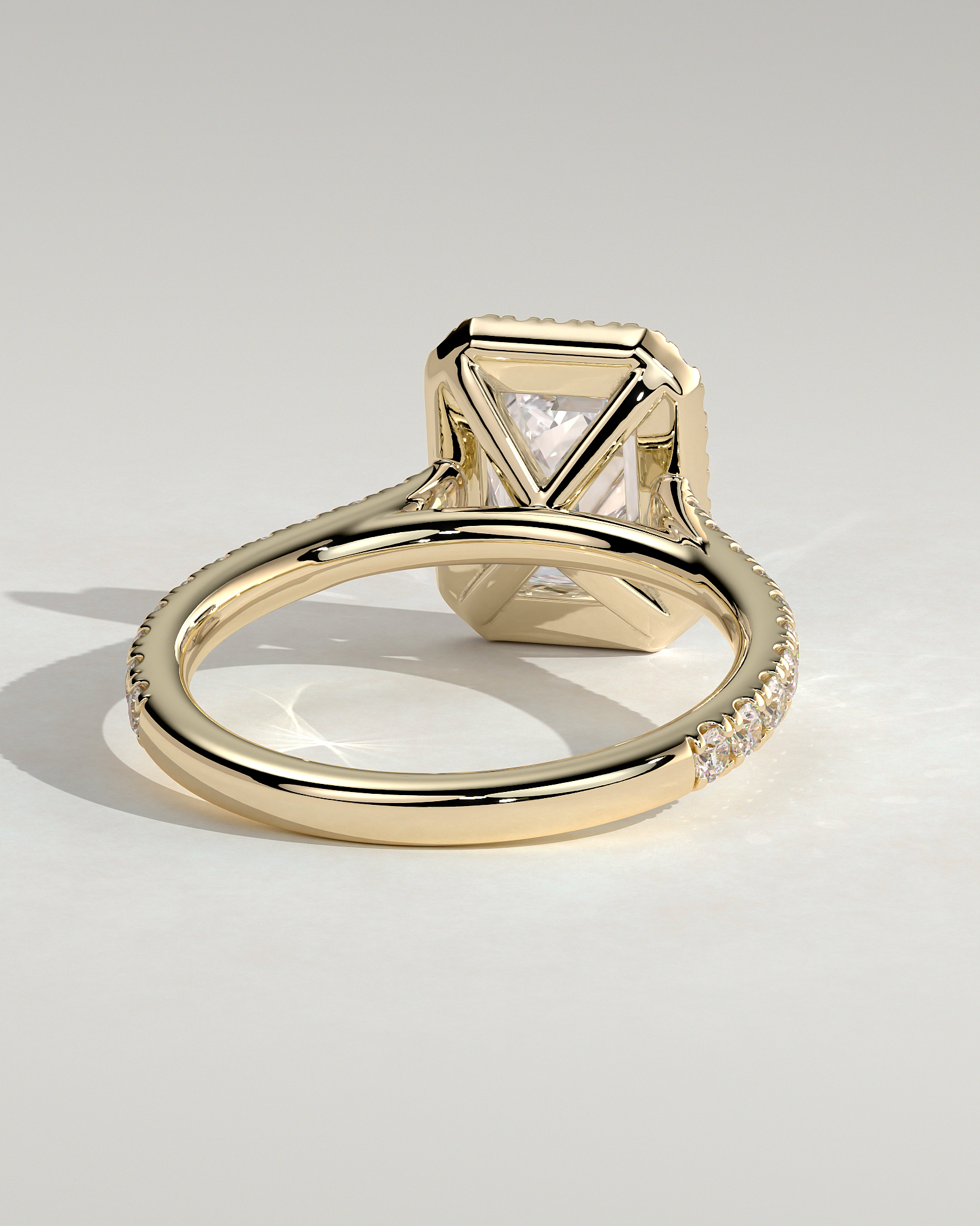 Vanessa  Emerald Halo with Pav - 18k Yellow Gold