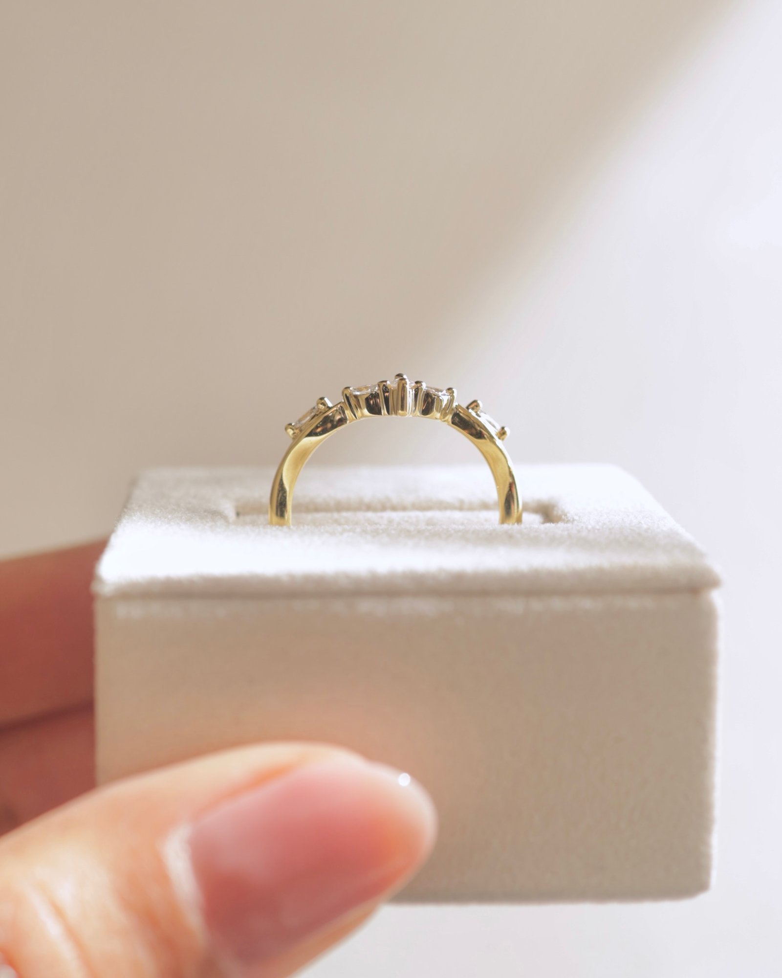 Veronica - Vintage Vine Marquise Accent Wedding Band Lifestyle Image