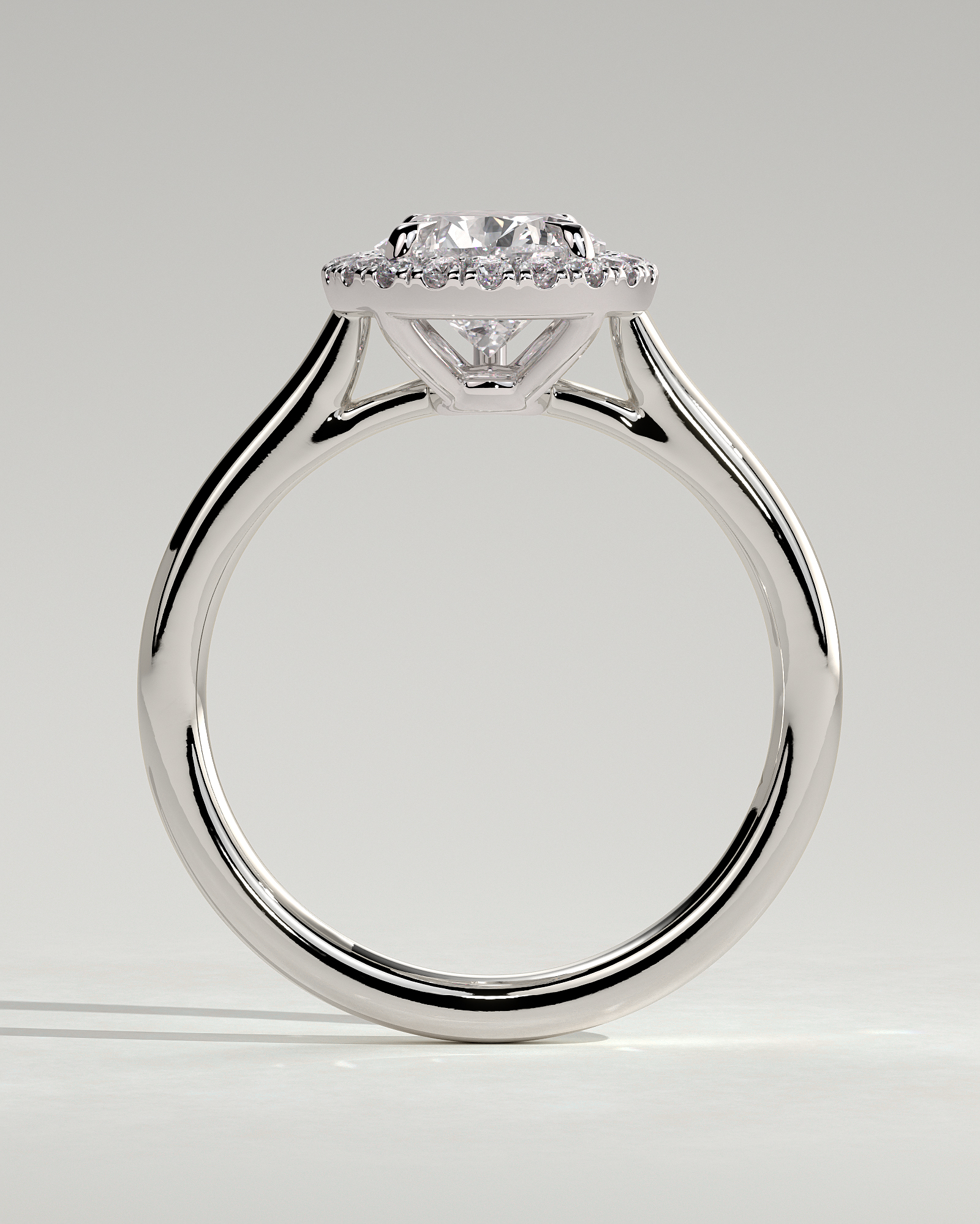 Viola  5 Claw Cathedral Pear Halo - 18k White Gold