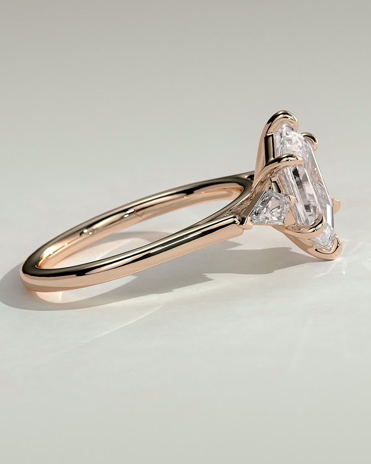 Wanda - 6 Claw Elongated Hexagon Trilogy - 18k Rose Gold