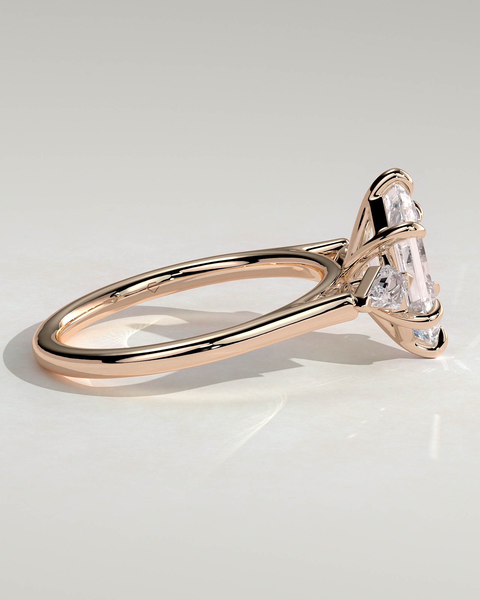 Wanda - 6 Claw Elongated Hexagon Trilogy - 18k Rose Gold
