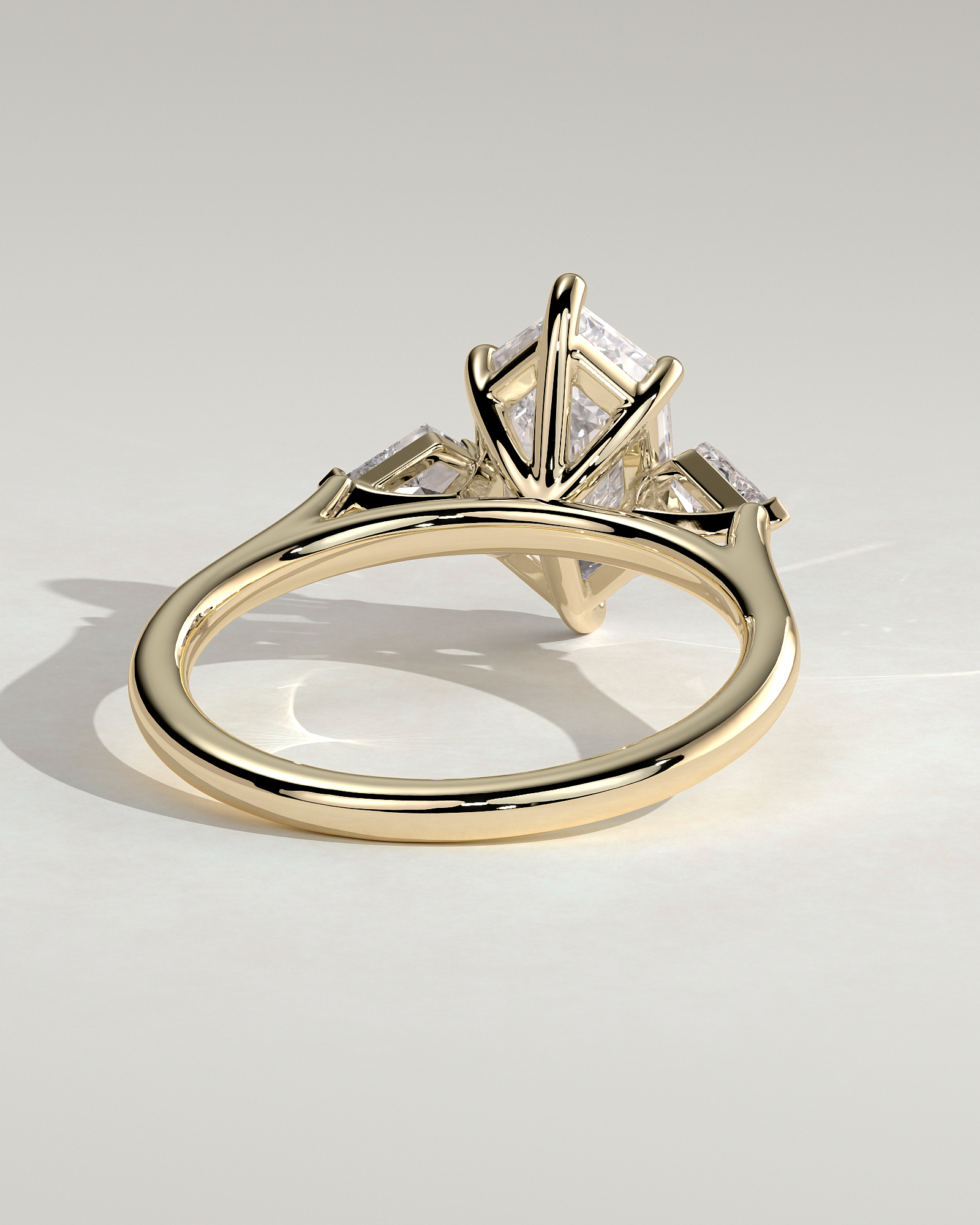 Wanda - 6 Claw Elongated Hexagon Trilogy - 18k Yellow Gold