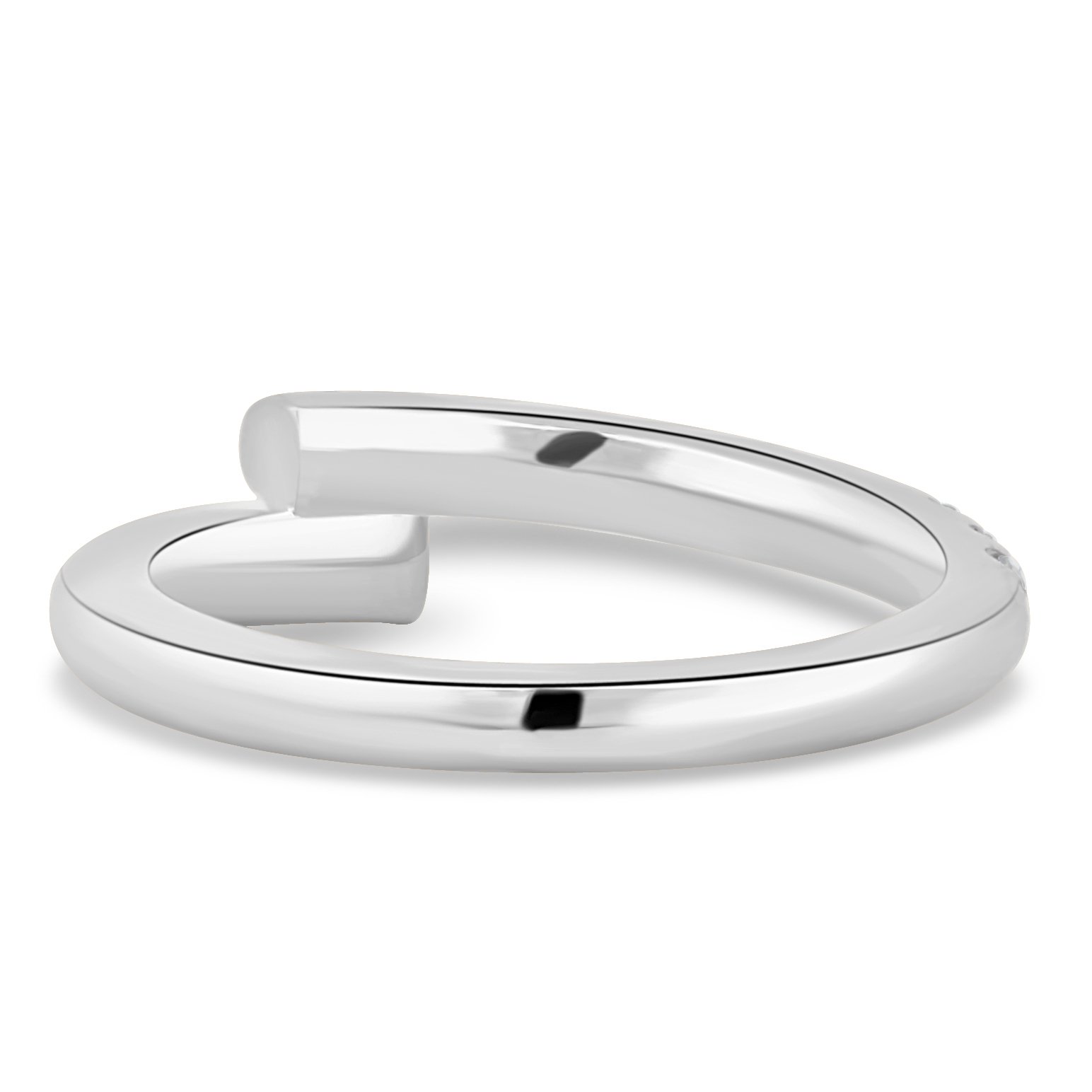 Yuki - Half Pave Wrap Ring - 18k White Gold