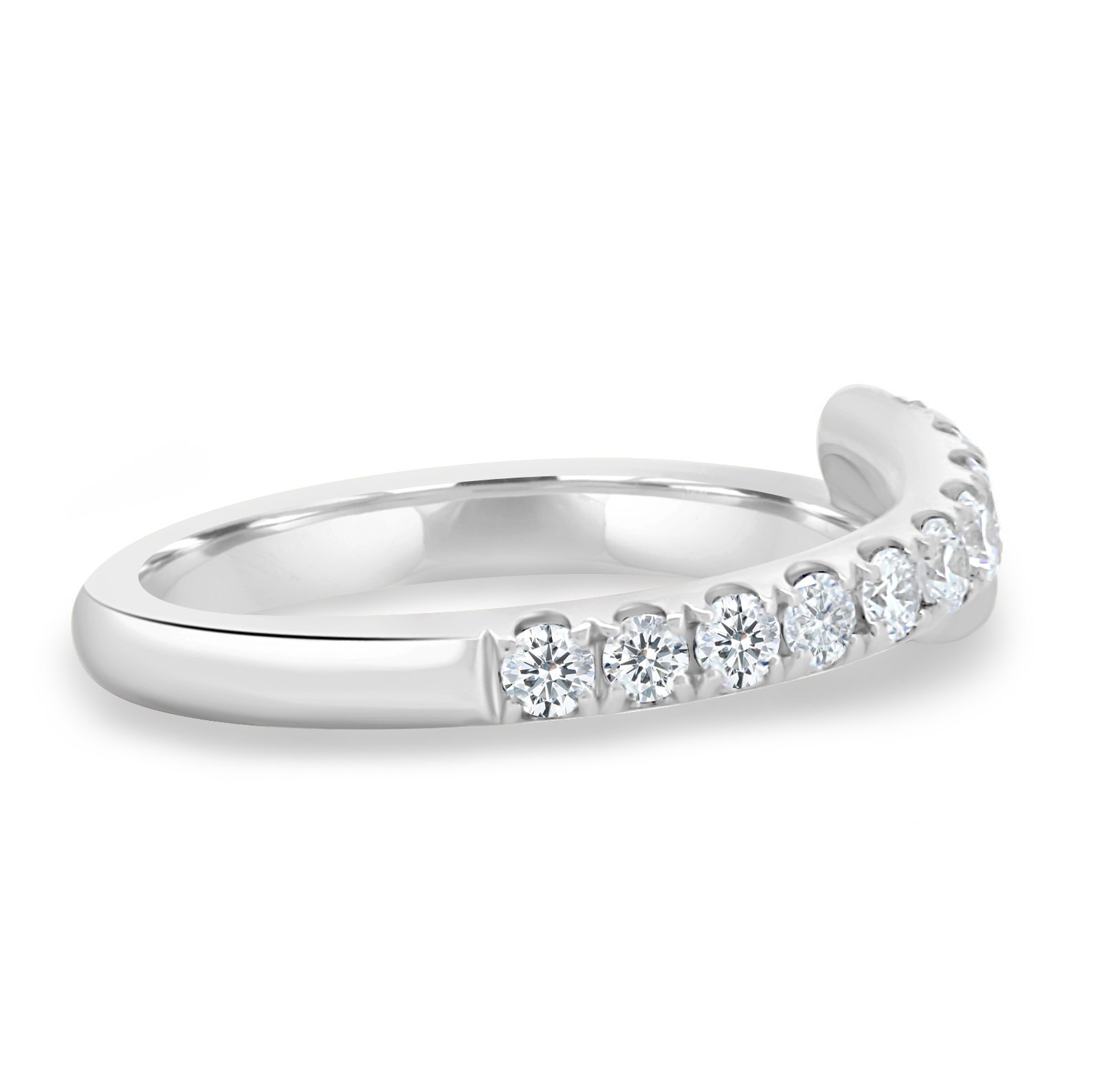 Yuki - Half Pave Wrap Ring - 18k White Gold