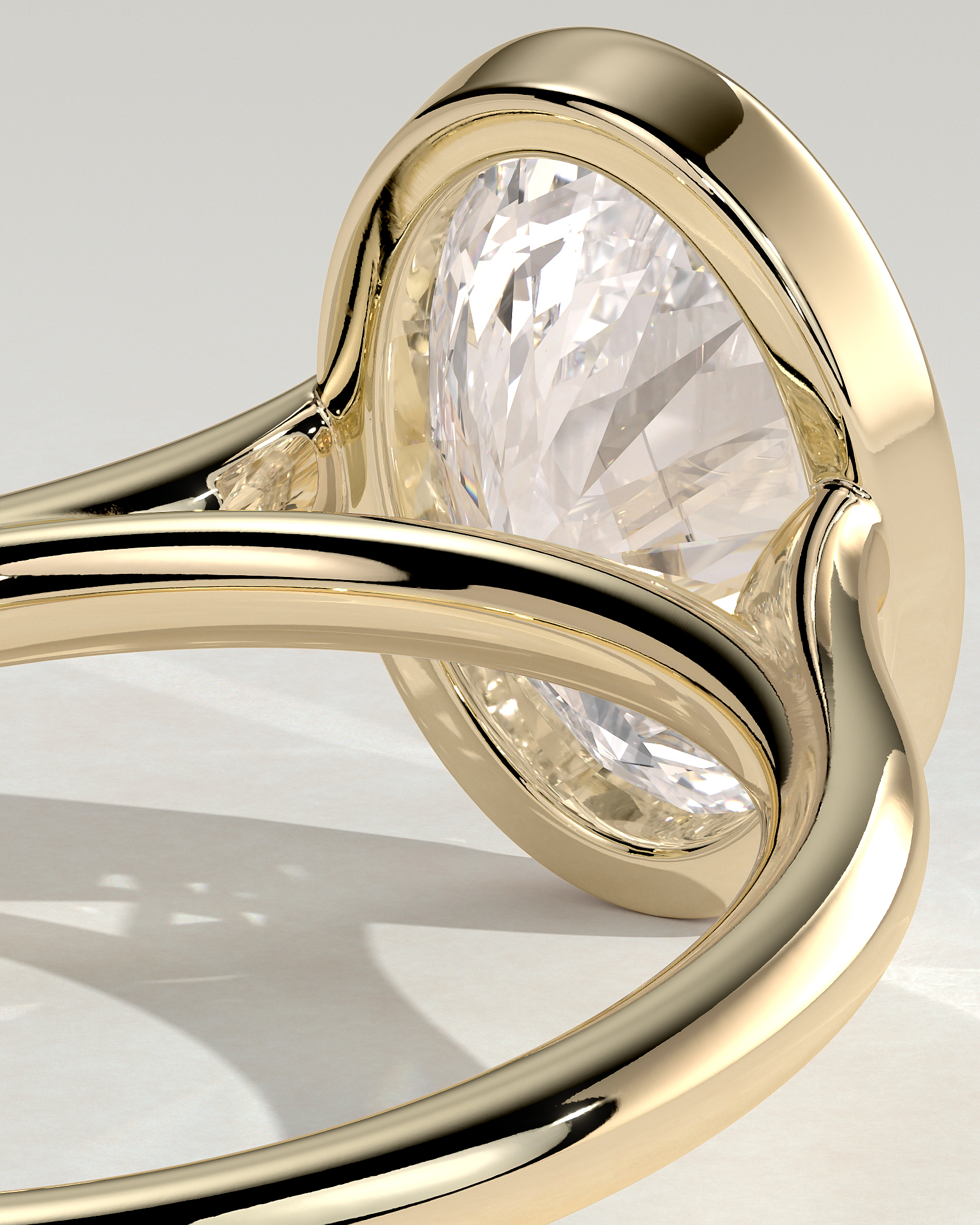 Lexie Bezel Set Oval with Cathedral Setting