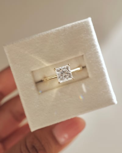 6.5mm princess moissanite