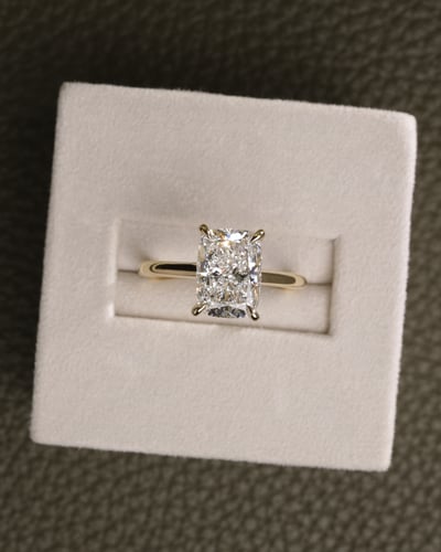2.57ct elongated cushion diamond